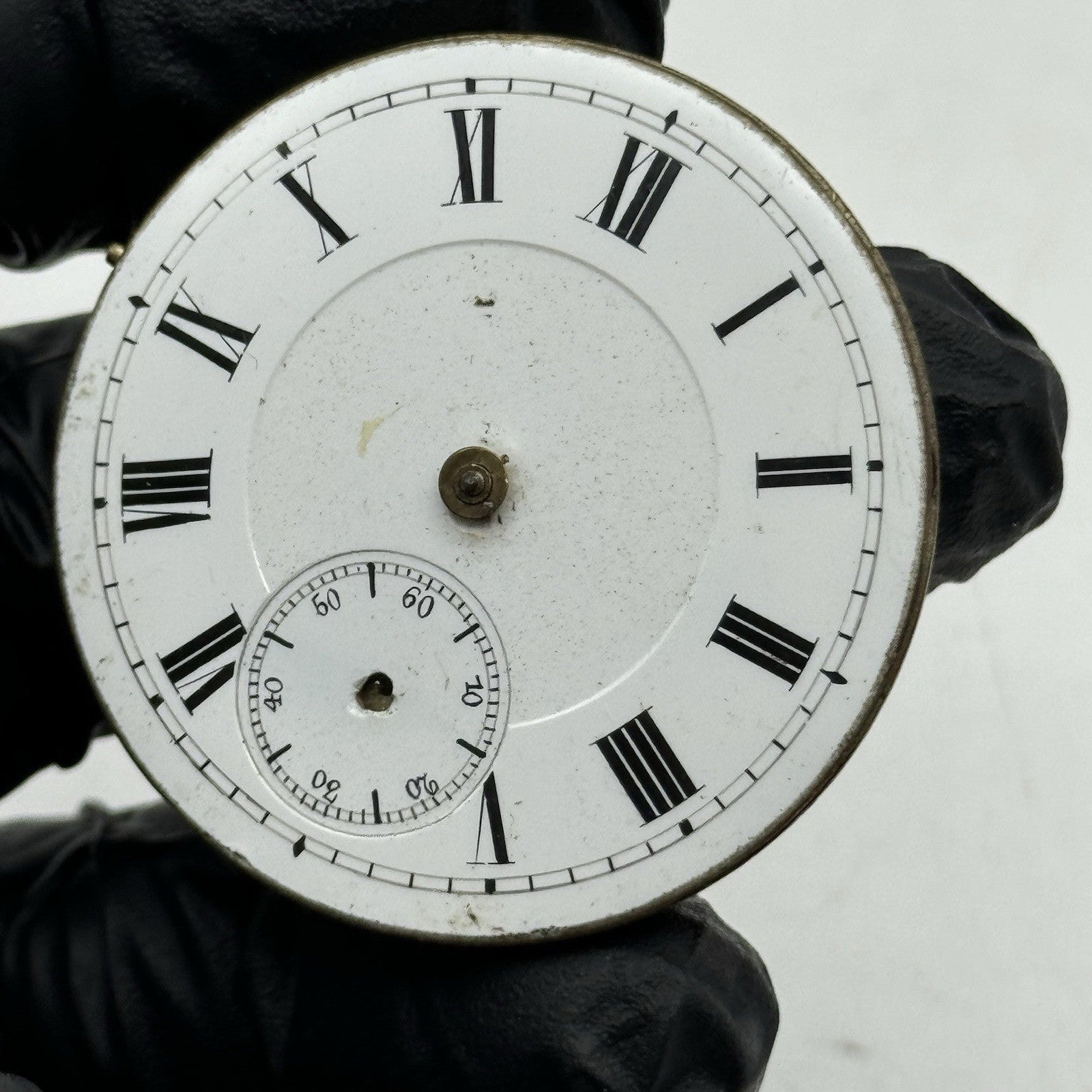 40.7mm Antique Key Wound Roman Numerals Pocket Watch Movement - PARTS REPAIR