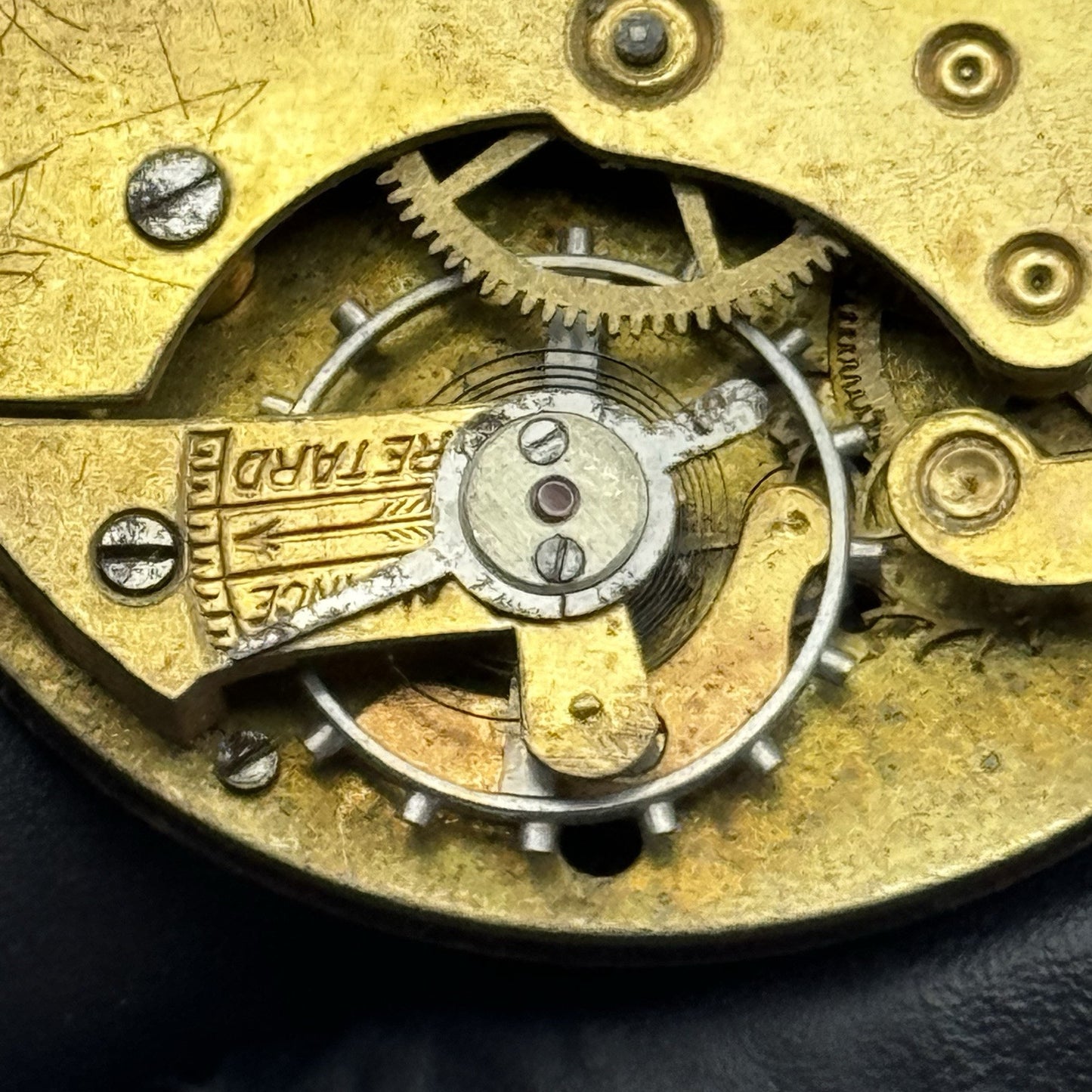 40.8mm Vintage Swiss Hunter Roman Numerals Pocket Watch Movement - PARTS REPAIR