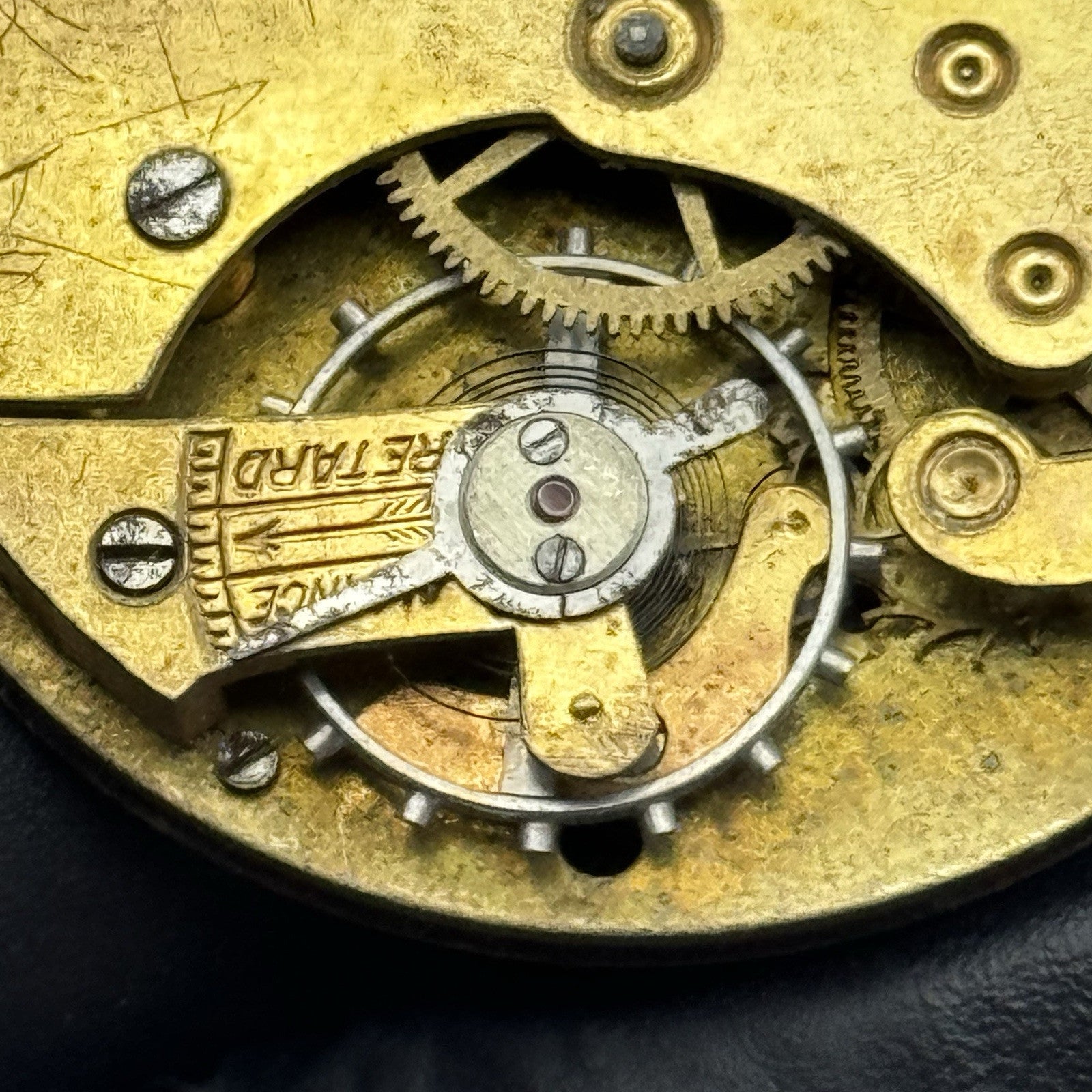 40.8mm Vintage Swiss Hunter Roman Numerals Pocket Watch Movement - PARTS REPAIR
