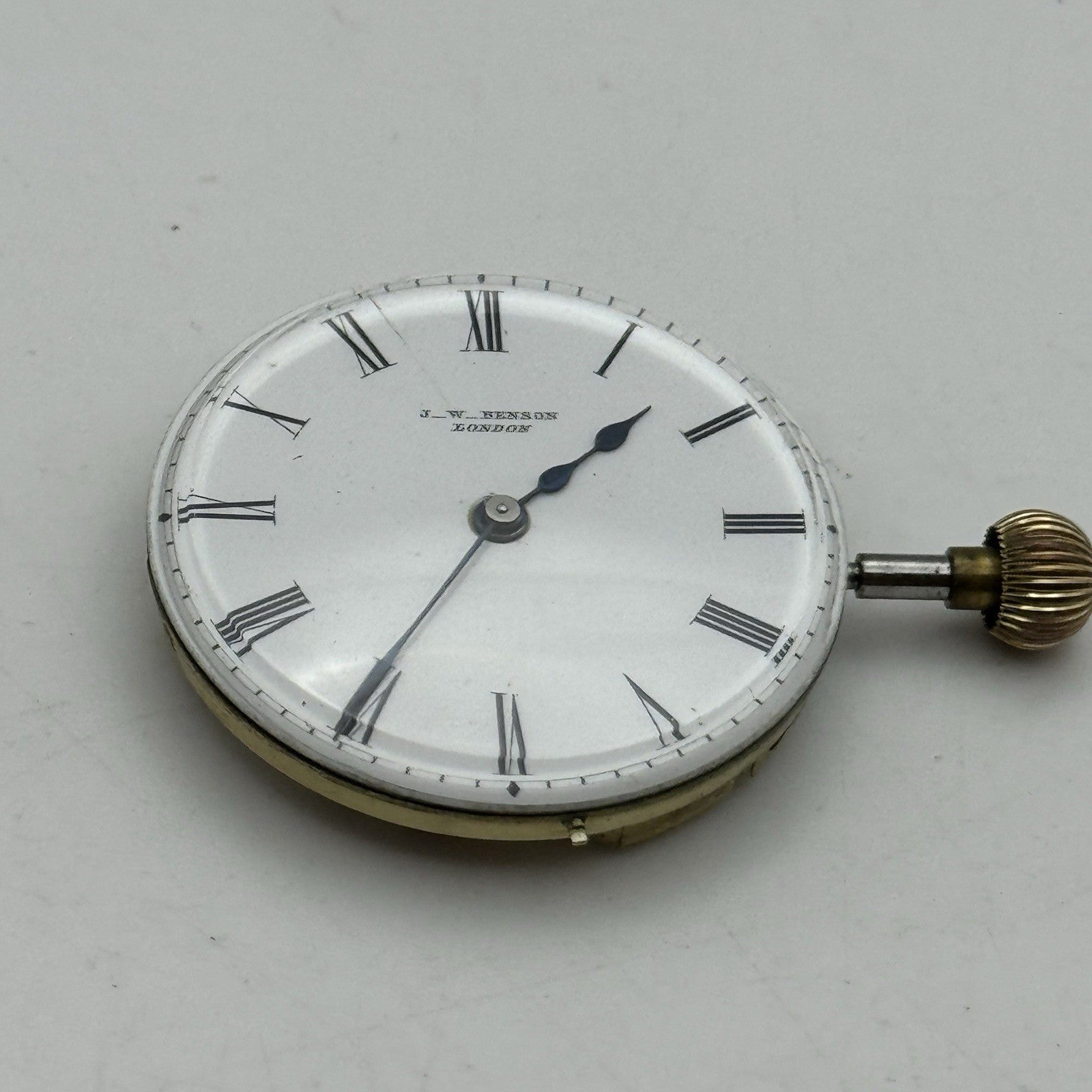 32mm Antique High Grade J W Benson Cylinder Fob Pocket Watch Movement TO RESTORE