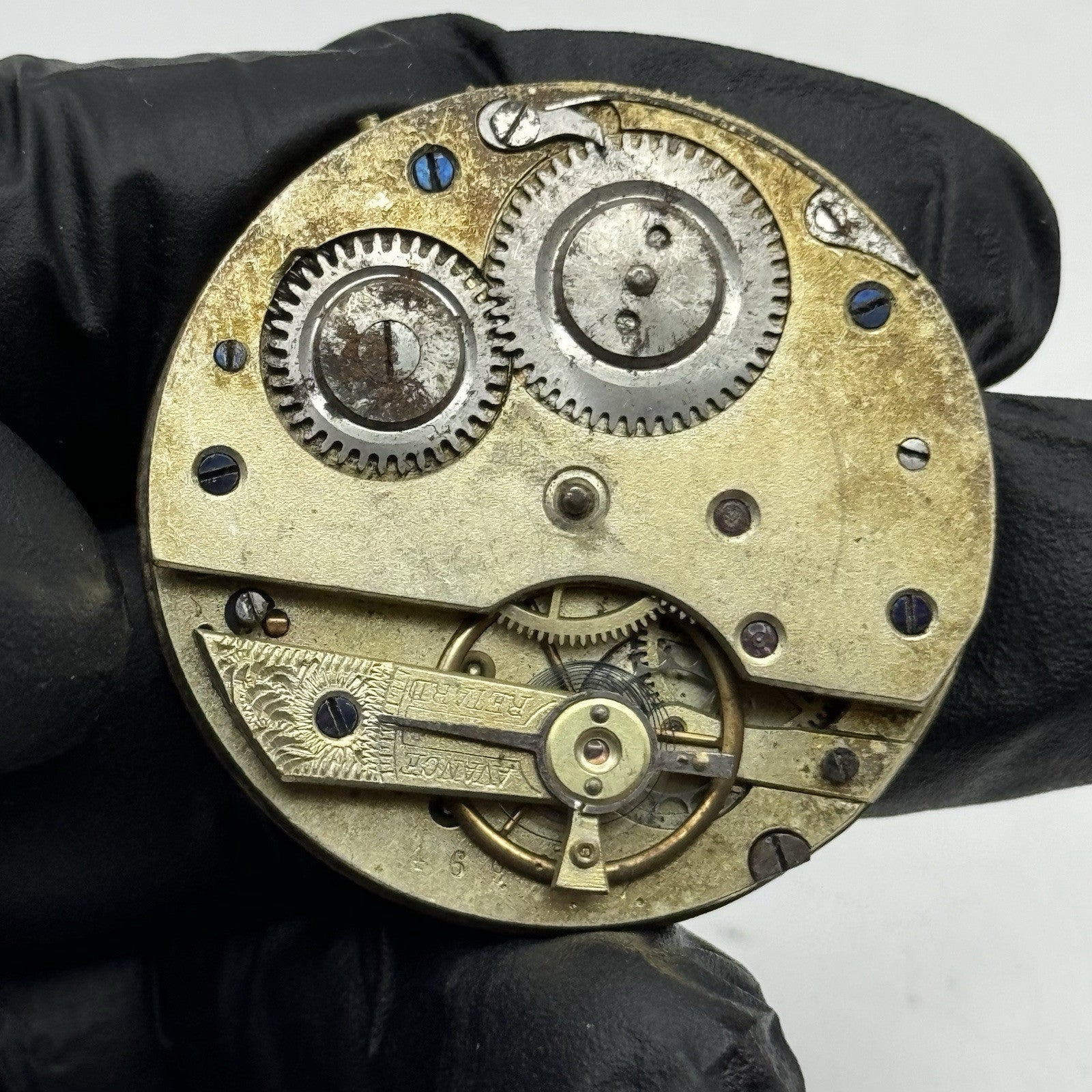 41.2mm Antique Top Wind Roman Numerals Pocket Watch Movement - PARTS REPAIR