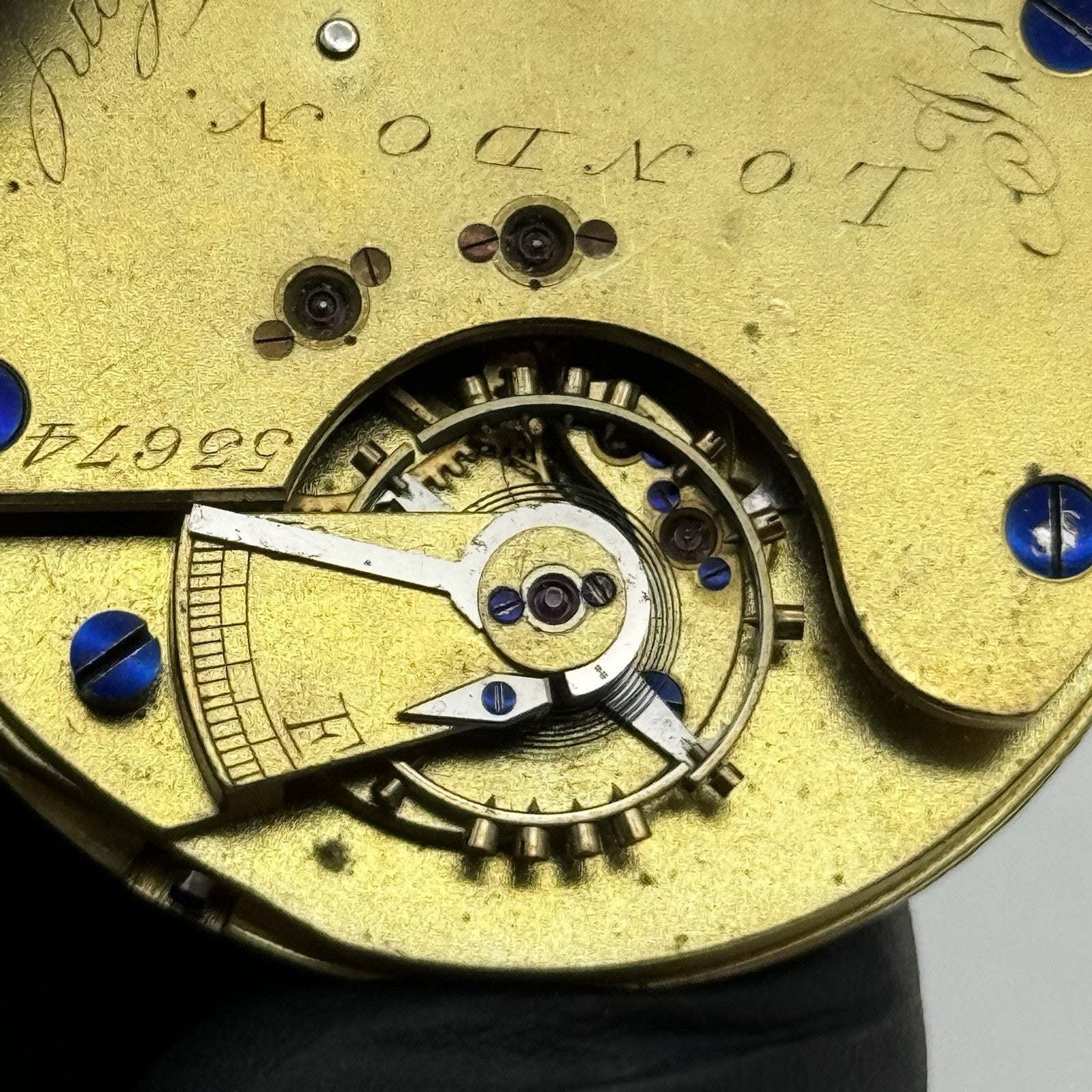 45mm Antique English Chronograph John Hewitt & Son Pocket Watch Movement - PARTS