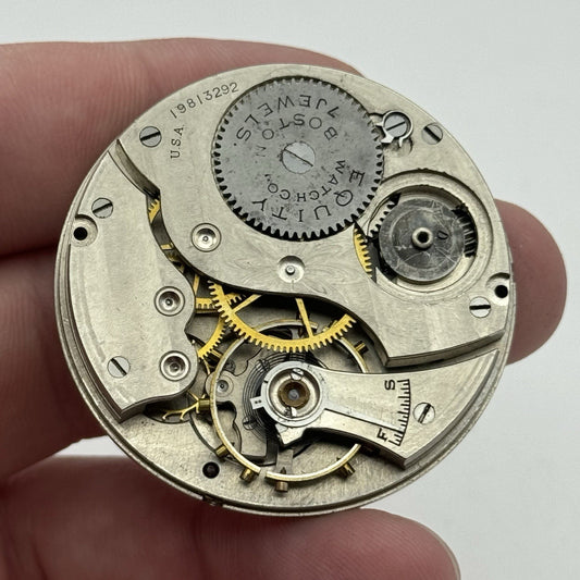 43.3mm Equity Watch Co Boston Open Face American Pocket Watch Movement PARTS