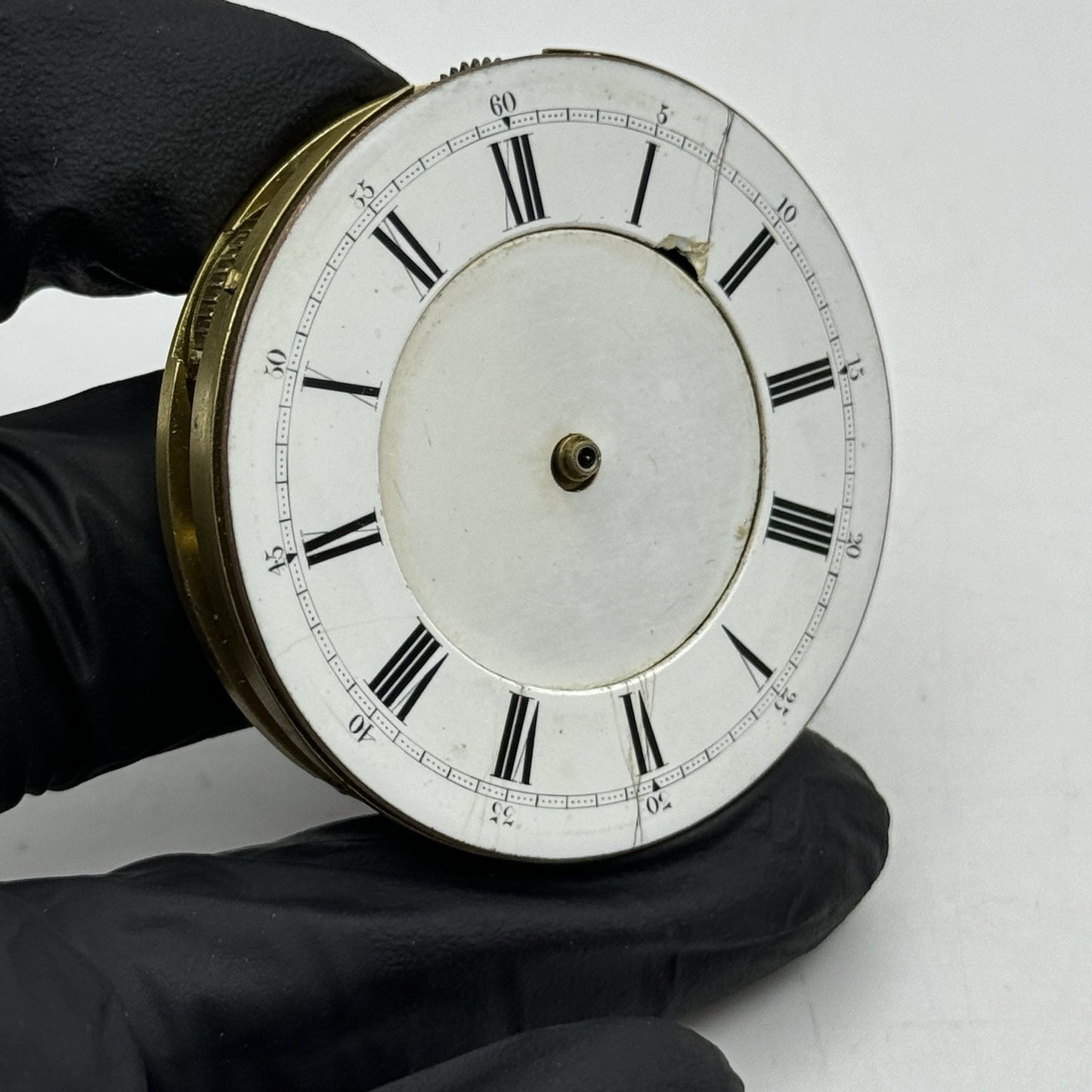 47.2mm Antique English Chronograph Pocket Watch Movement - PARTS REPAIR SPARES