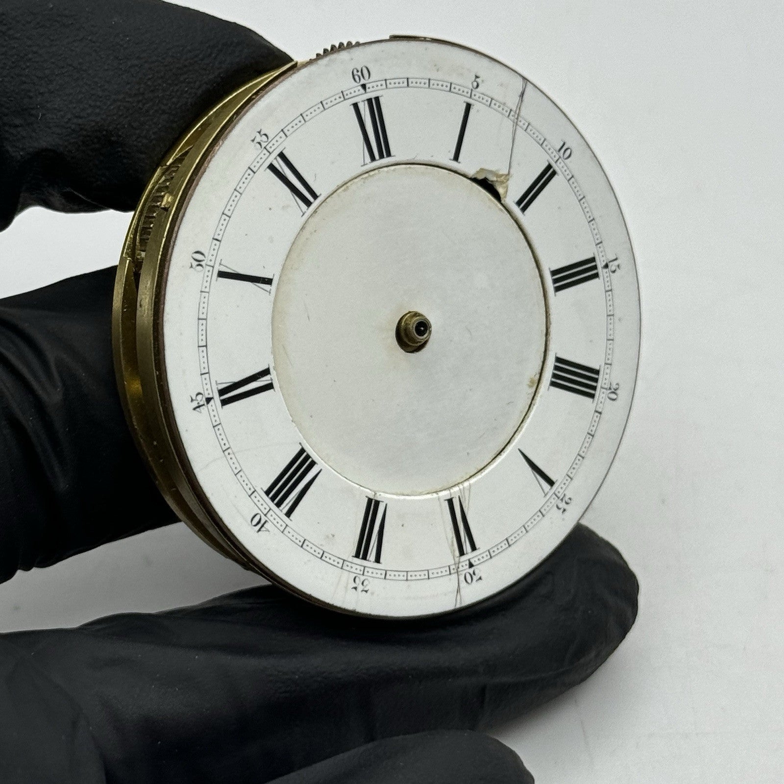 47.2mm Antique English Chronograph Pocket Watch Movement - PARTS REPAIR SPARES