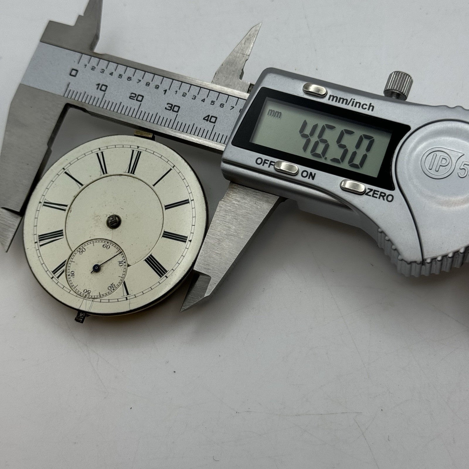 46.5mm Antique David Abrahams Manchester Key Wound Pocket Watch Movement PARTS