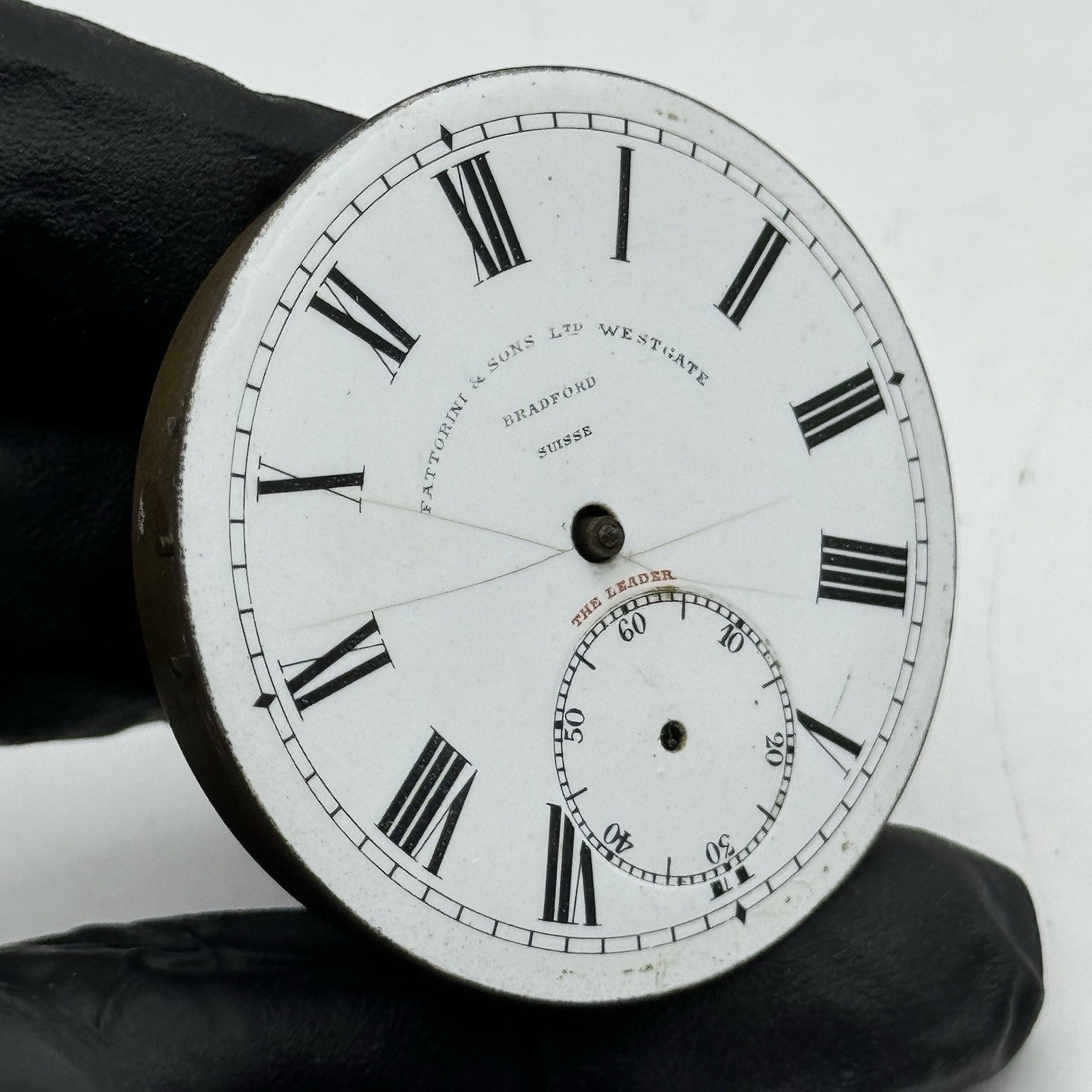 43.9mm Antique Fattorini & Sons Bradford The Leader Pocket Watch Movement PARTS