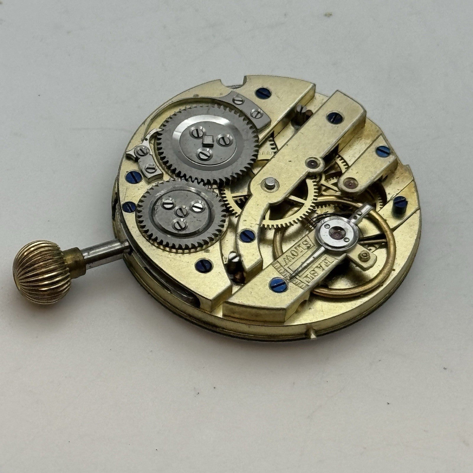 32mm Antique High Grade J W Benson Cylinder Fob Pocket Watch Movement TO RESTORE