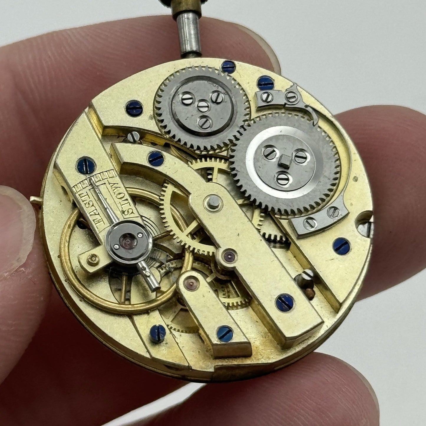 32mm Antique High Grade J W Benson Cylinder Fob Pocket Watch Movement TO RESTORE
