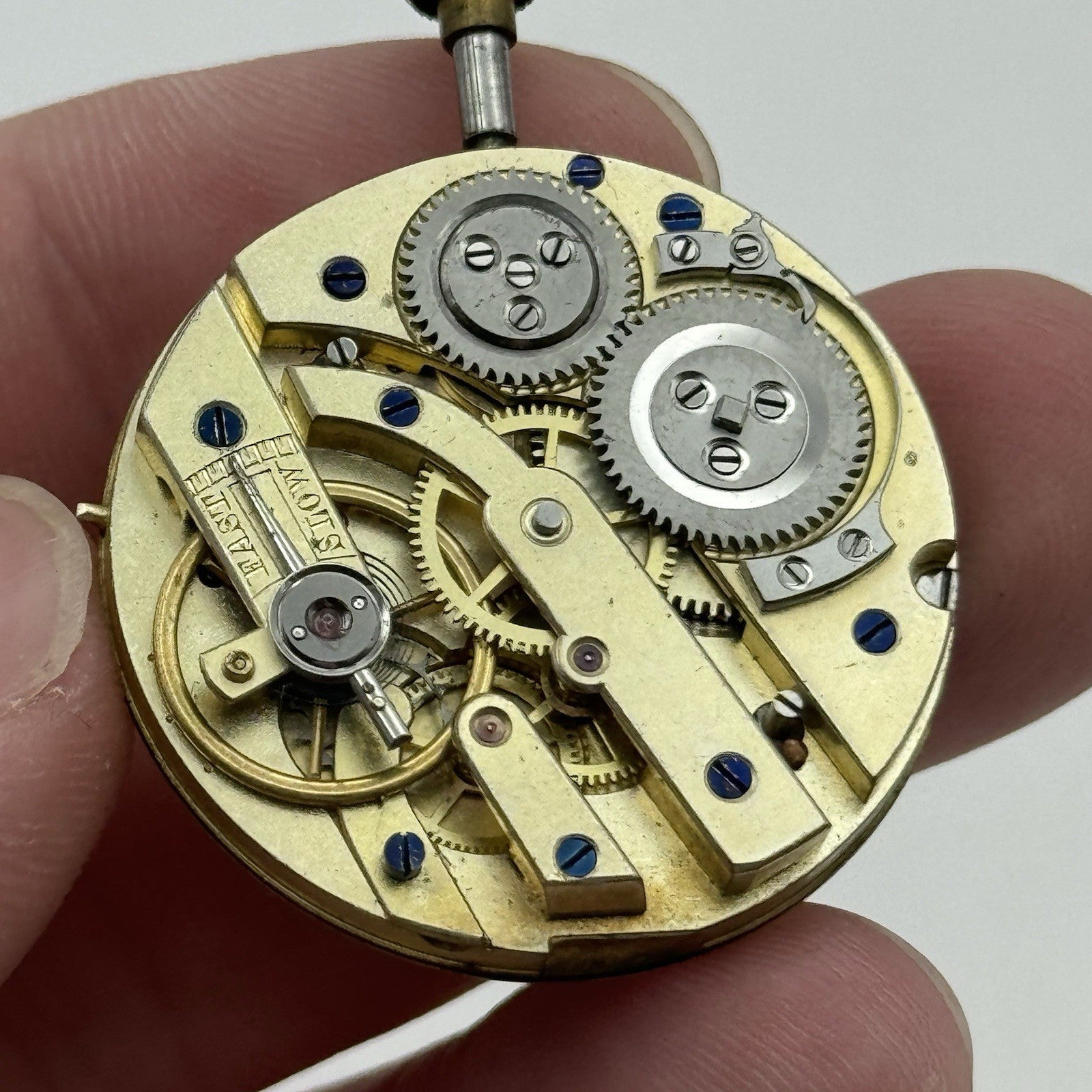 32mm Antique High Grade J W Benson Cylinder Fob Pocket Watch Movement TO RESTORE