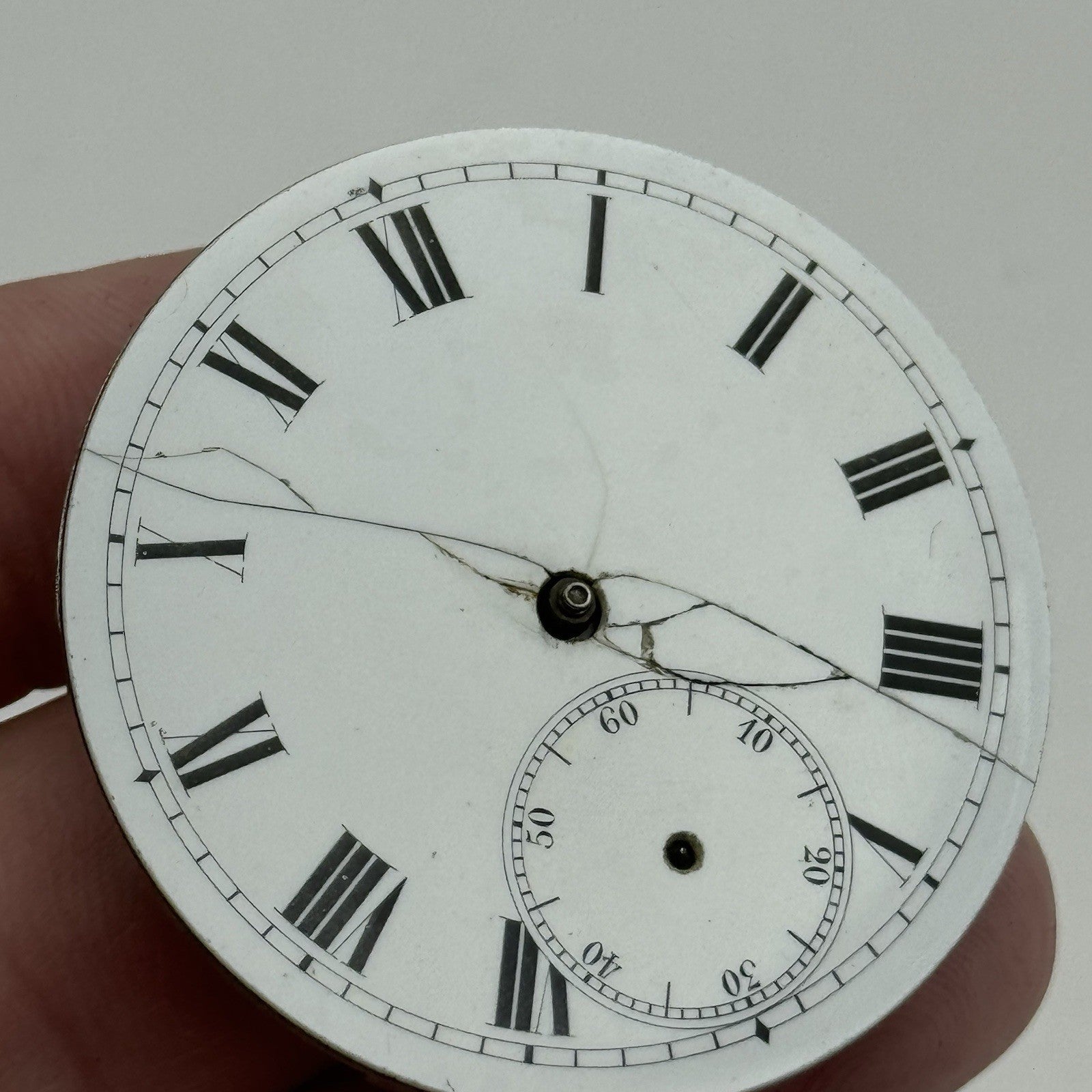 42.9mm Unidentified Swiss Balance Ok Hunter Vintage Pocket Watch Movement PARTS