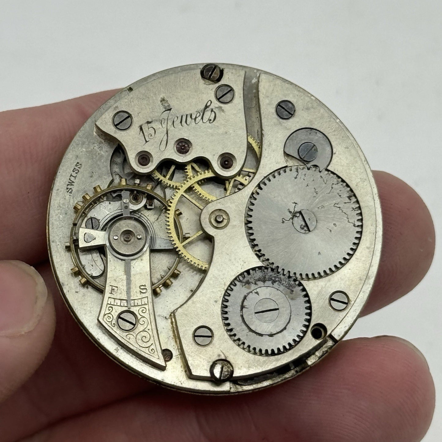39.6mm 24 Hour Dial RB Maybee Fort William Open Face Pocket Watch Movement PARTS