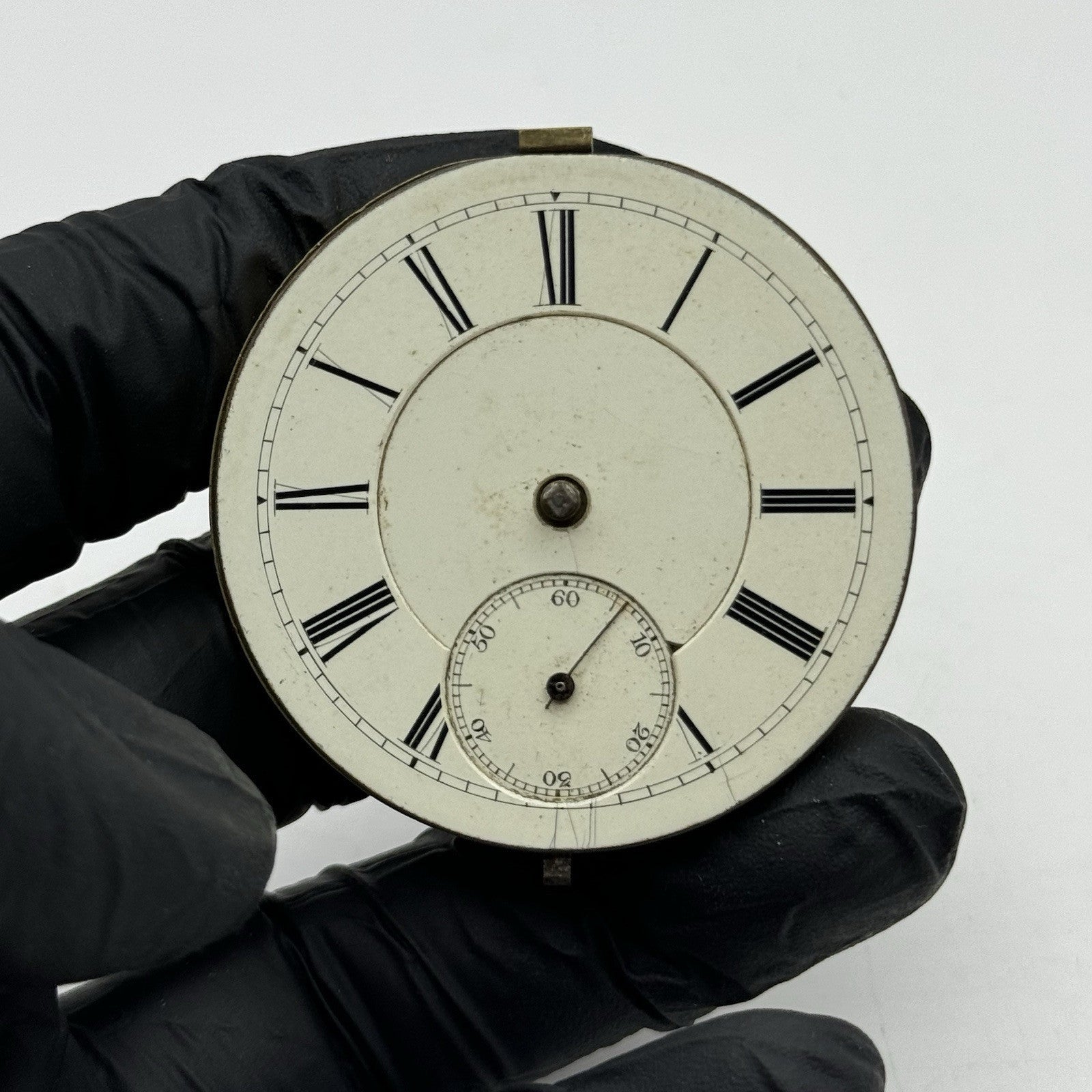 46.5mm Antique David Abrahams Manchester Key Wound Pocket Watch Movement PARTS