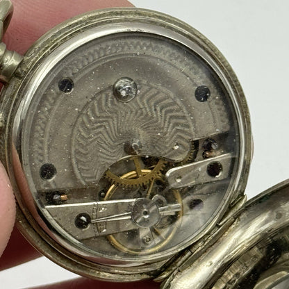 35mm Beautiful Pin Set Clear Case Back Porcelain Dial Fob Pocket Watch - PARTS