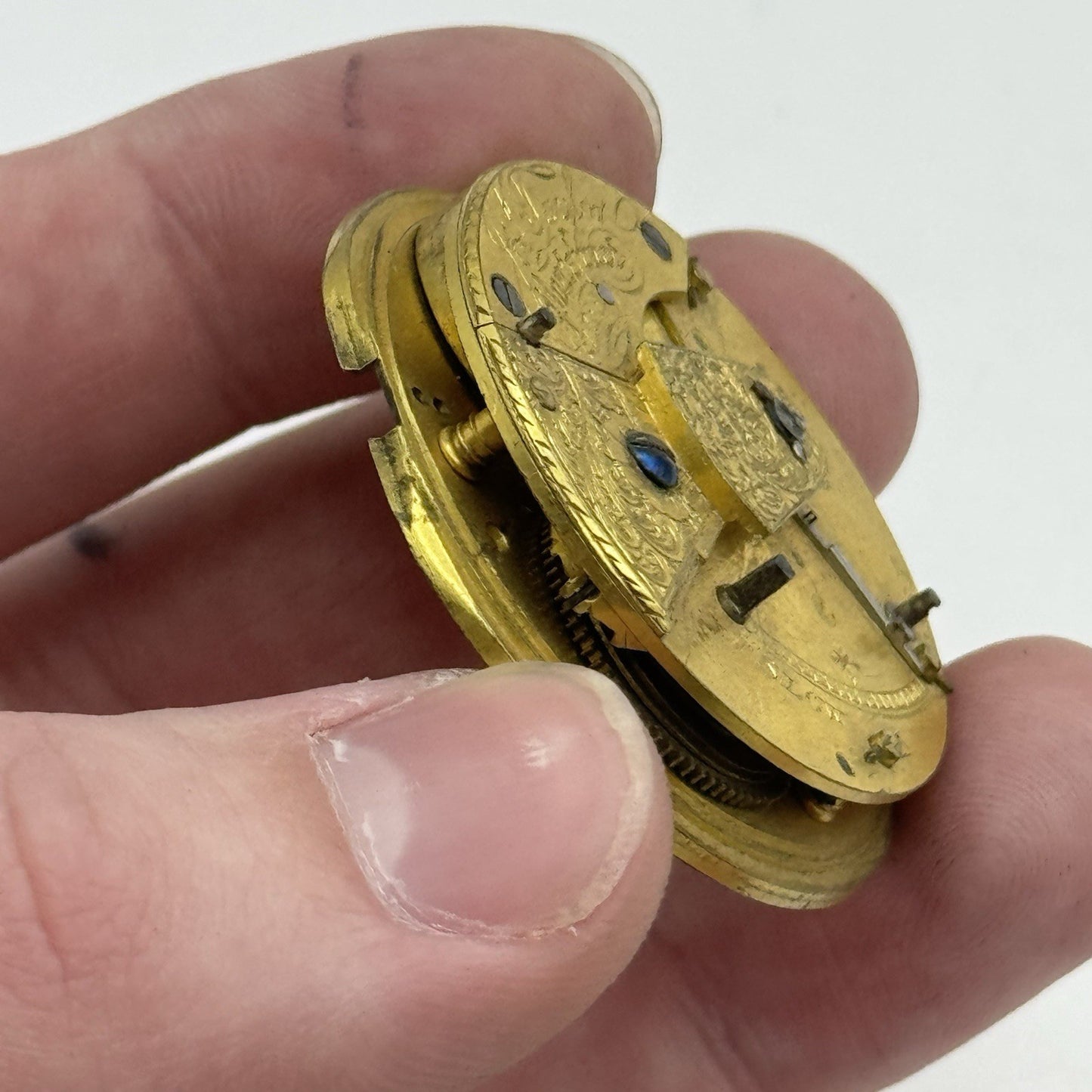 40.9mm Antique Joseph Taylor Pontefract Fusee Pocket Watch Movement - PARTS