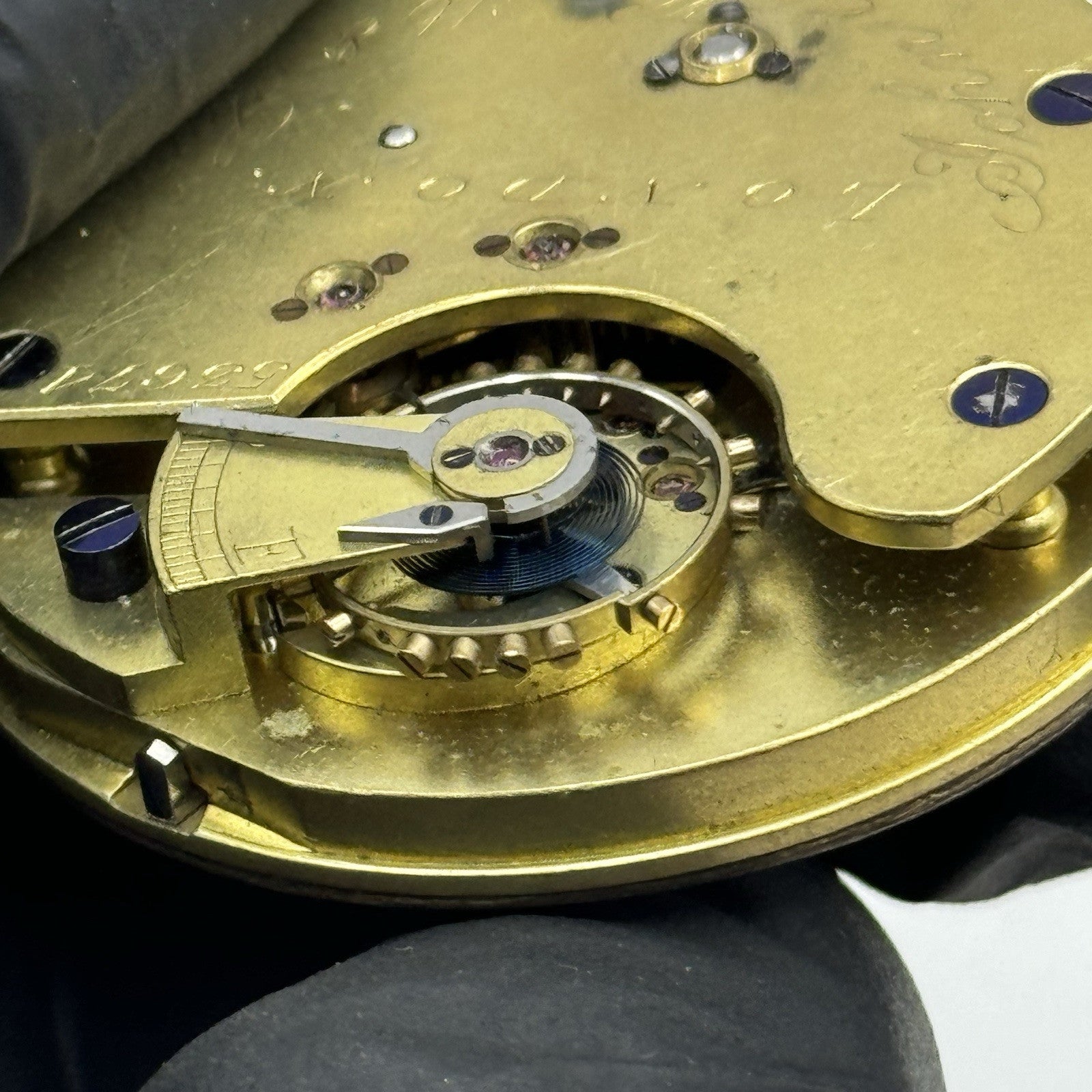 45mm Antique English Chronograph John Hewitt & Son Pocket Watch Movement - PARTS