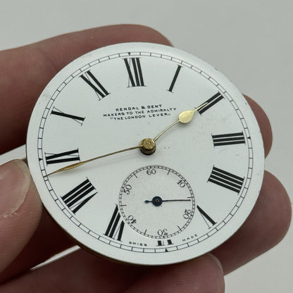 44.1mm Antique Kendal & Dent The London Lever Pocket Watch Movement PARTS REPAIR