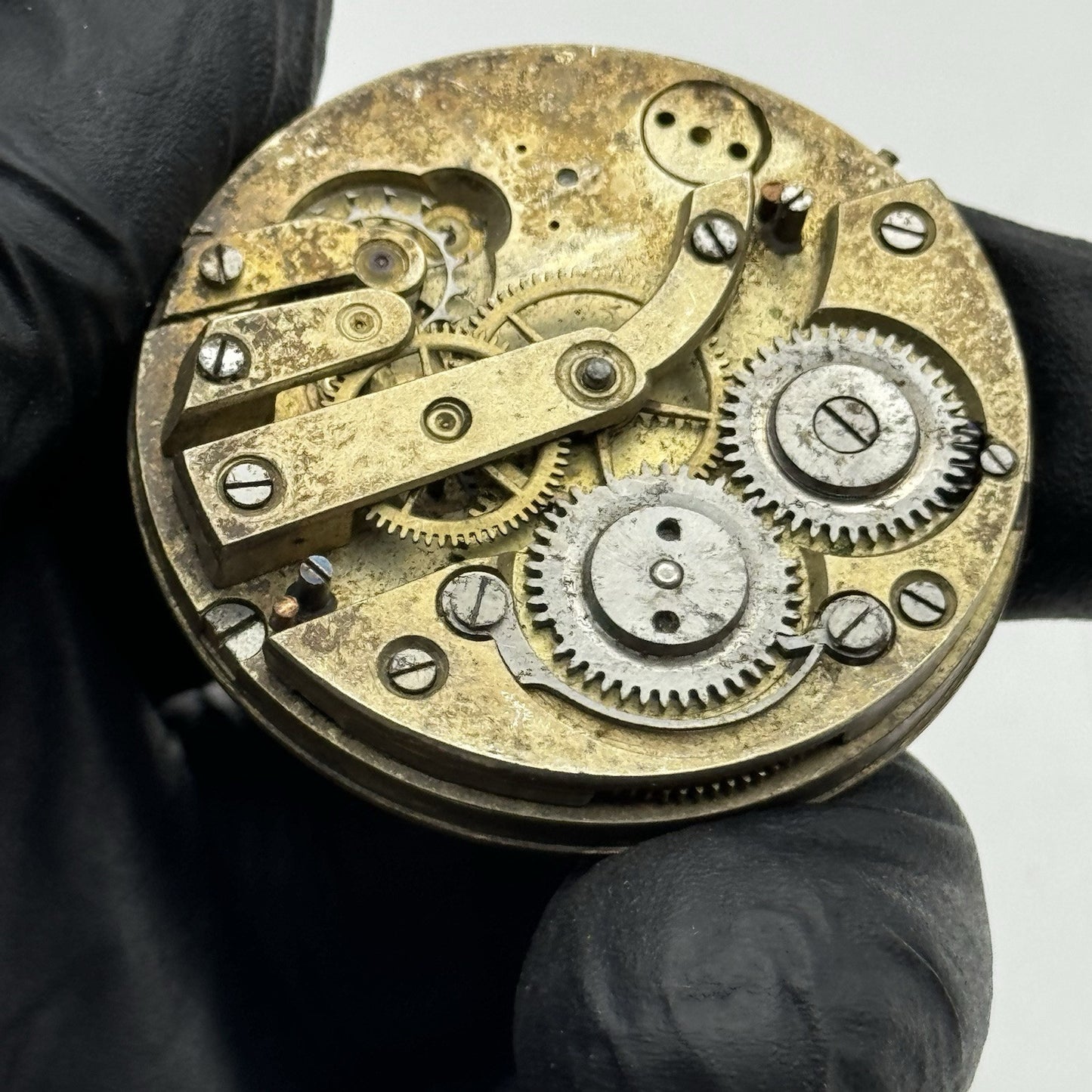 40.6mm Antique Unidentified Cylinder Escapement Pocket Watch Movement - PARTS