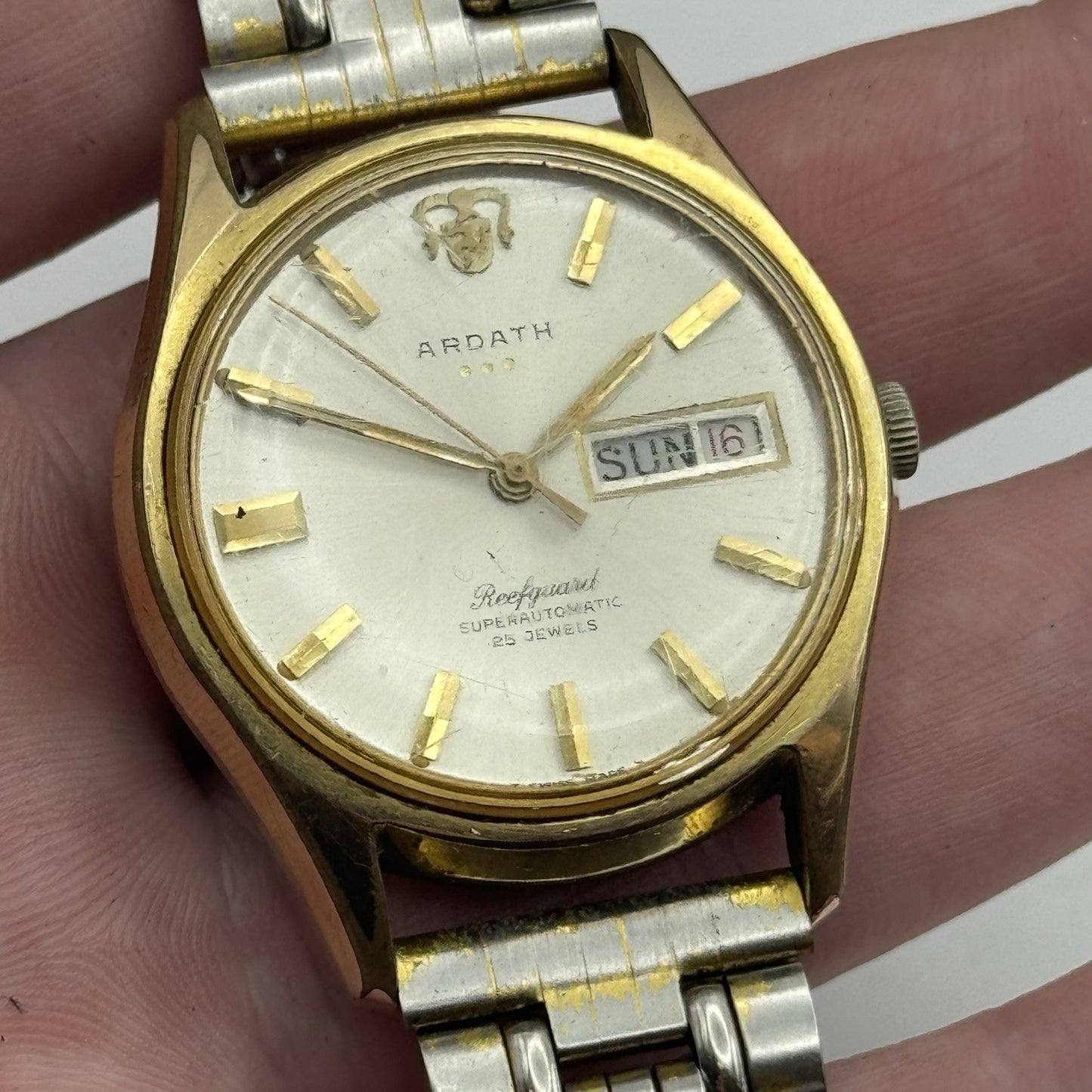 36mm Mens Ardath Reefguard Super Automatic 1712.13 Vintage Watch RUNS TO RESTORE