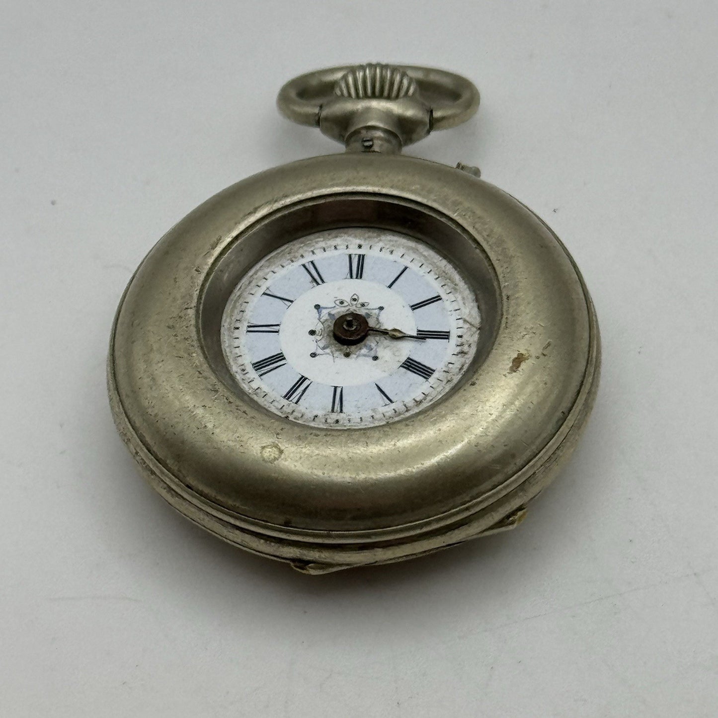 35mm Beautiful Pin Set Clear Case Back Porcelain Dial Fob Pocket Watch - PARTS