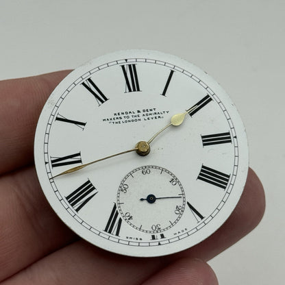 44.1mm Antique Kendal & Dent The London Lever Pocket Watch Movement PARTS REPAIR