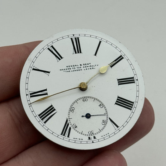 44.1mm Antique Kendal & Dent The London Lever Pocket Watch Movement PARTS REPAIR