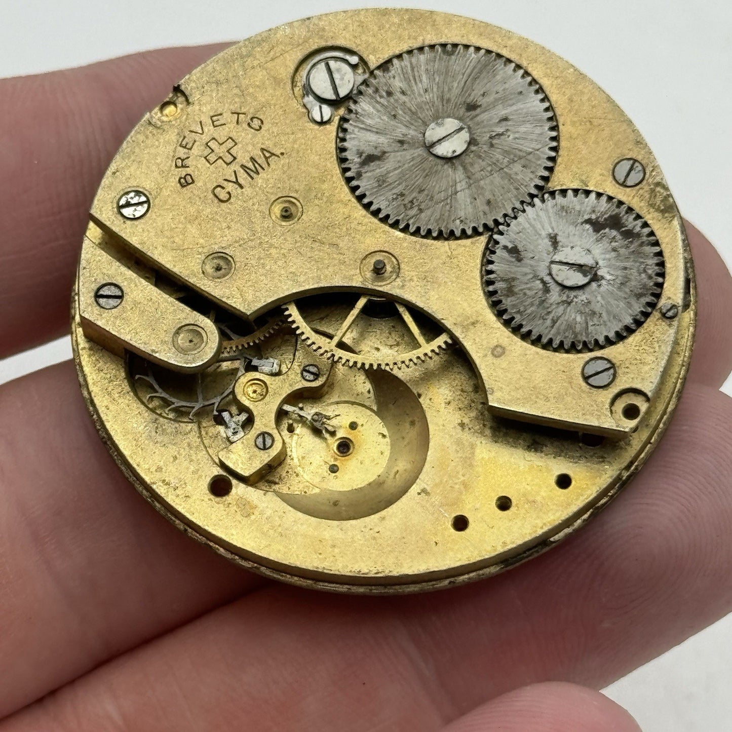 42.8mm Brevete Cyma Modele Depose Partial Vintage Pocket Watch PARTS REPAIR