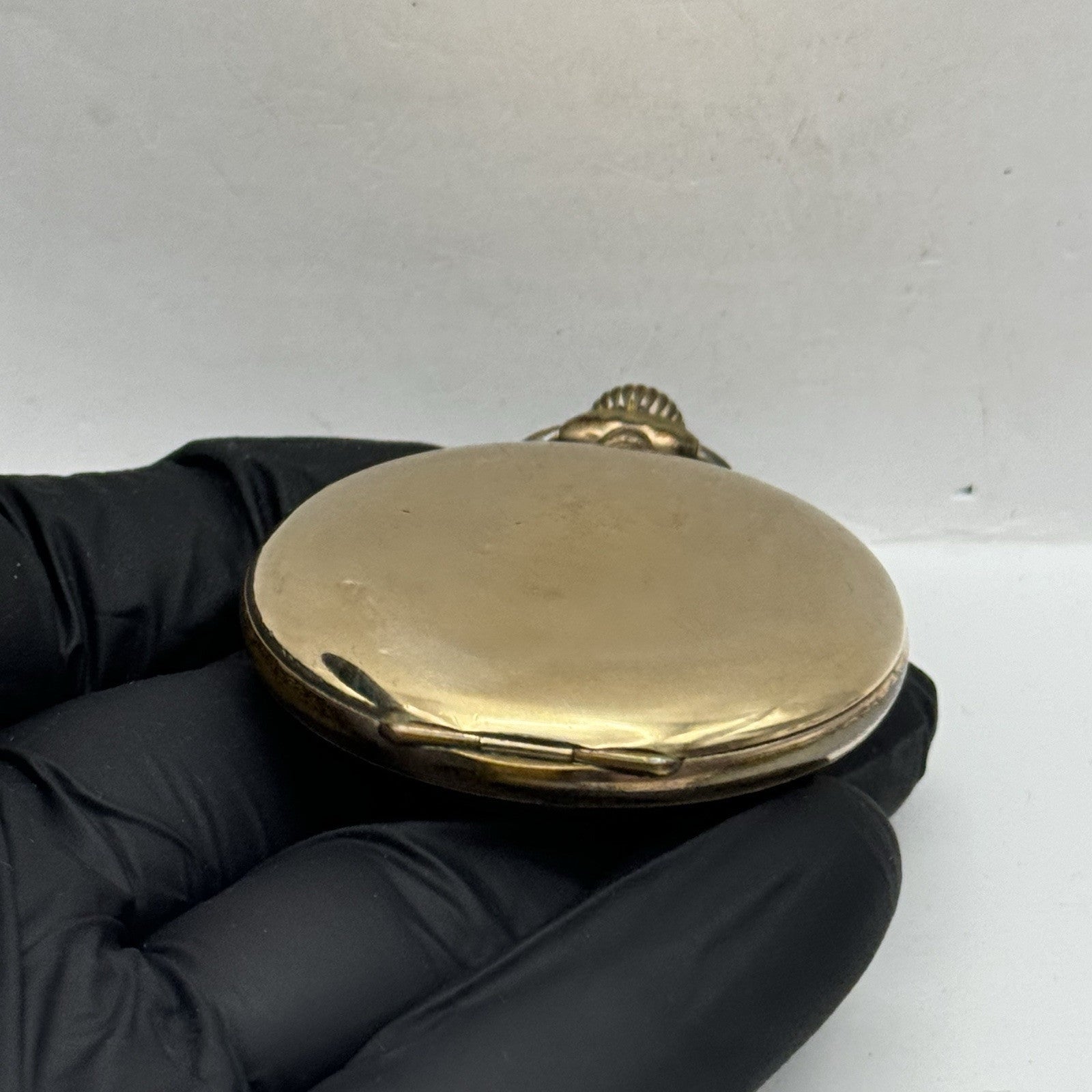 49mm WORKING Vintage Gold Filled Sub Seconds Open Face Pocket Watch & Box