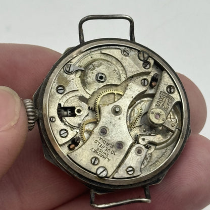 34mm Octagonal Marksman Possibly Silver Trench Watch Vintage TO RESTORE PARTS