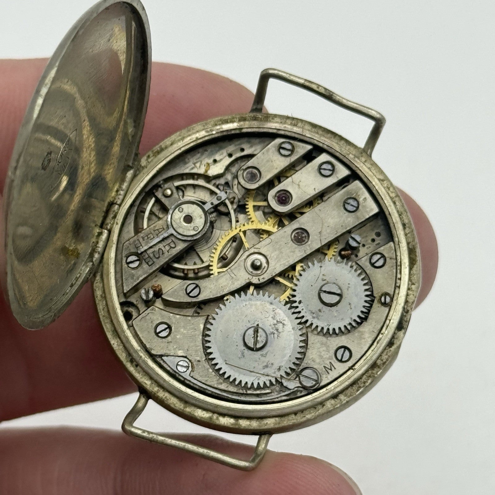 33mm Men’s Chronometer Trench Watch 24 Hour Dial Pure Nickel Vintage TO RESTORE