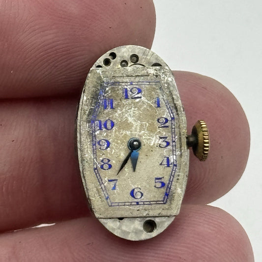 12.8mm Cut & Comb Bal A.I 190 Manual Wind Blue Indices Watch Movement FOR PARTS