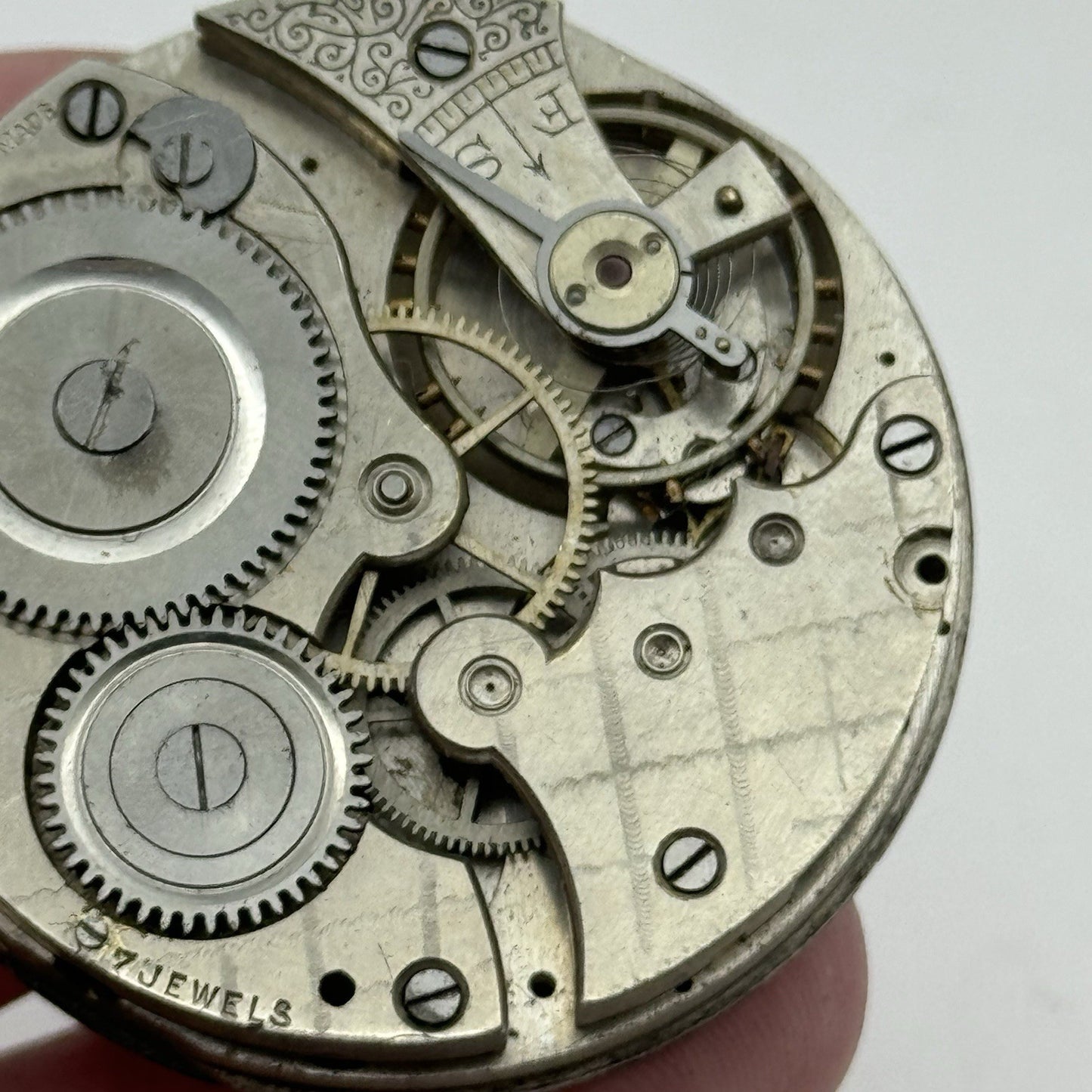 42.9mm Unidentified Swiss Balance Ok Hunter Vintage Pocket Watch Movement PARTS
