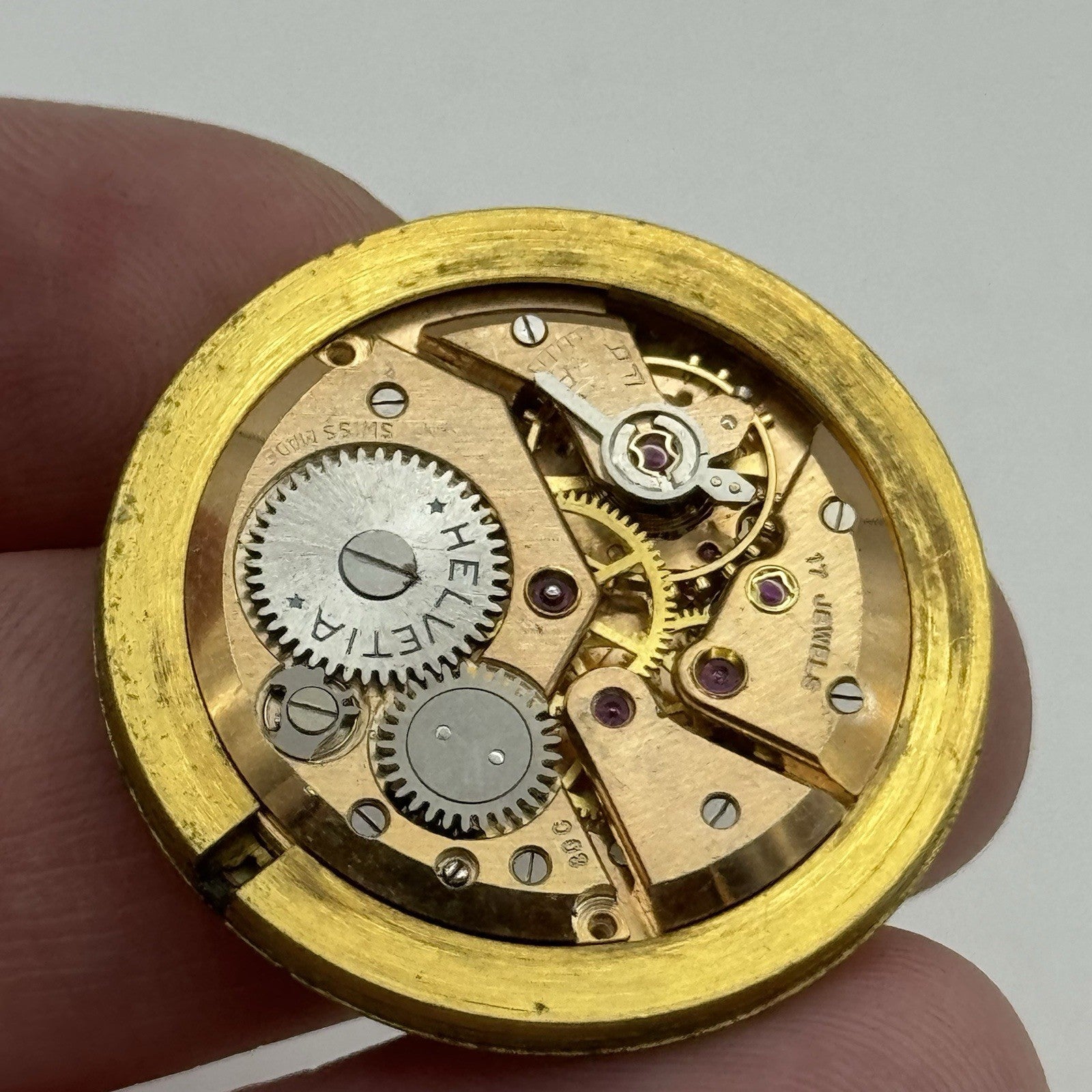 30.9mm Helvetia Cal 80C Manual Wind Watch Movement - Good Balance PARTS REPAIR