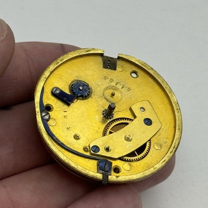 40.9mm Antique Joseph Taylor Pontefract Fusee Pocket Watch Movement - PARTS