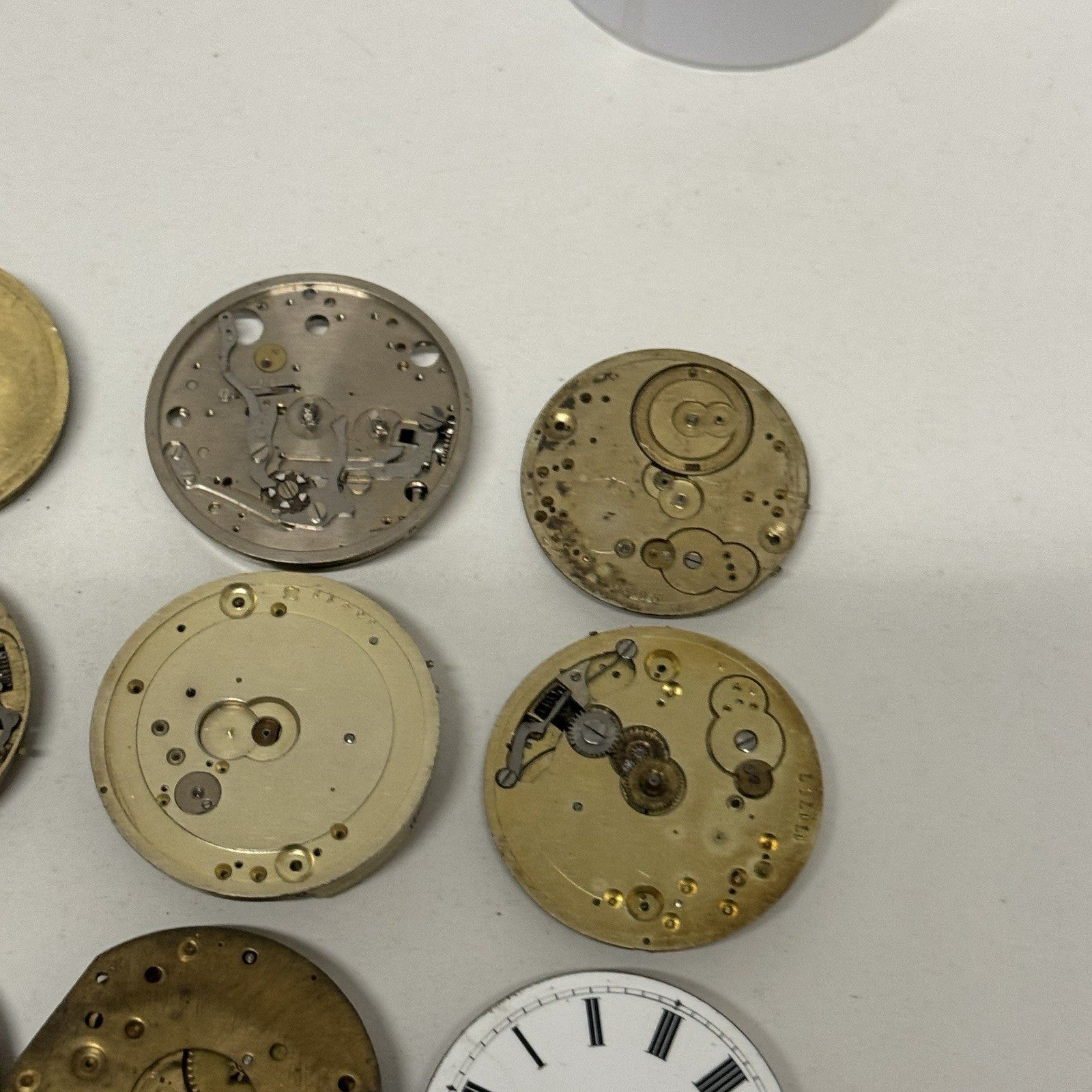 9 x Antique Mixed Pocket Watch Movements Bundle Job Lot Spares Repairs Parts