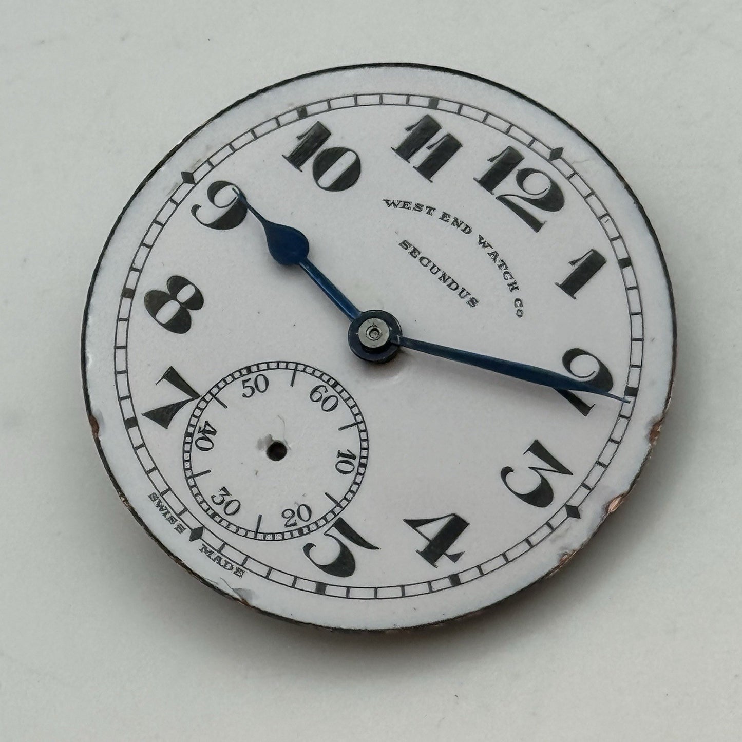 34mm West End Watch Secundus Vintage Trench Watch Dial Hands Main Plate PARTS