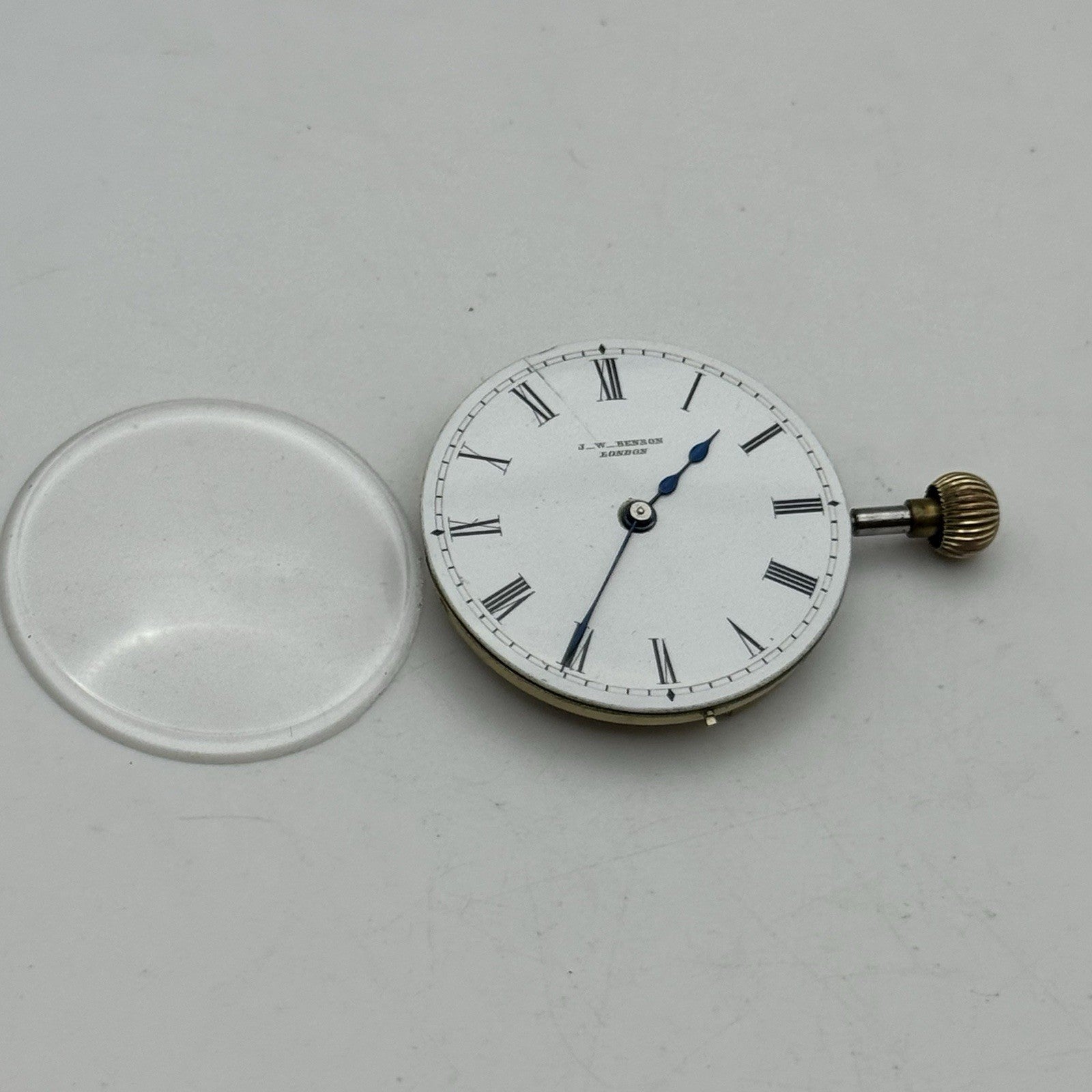 32mm Antique High Grade J W Benson Cylinder Fob Pocket Watch Movement TO RESTORE