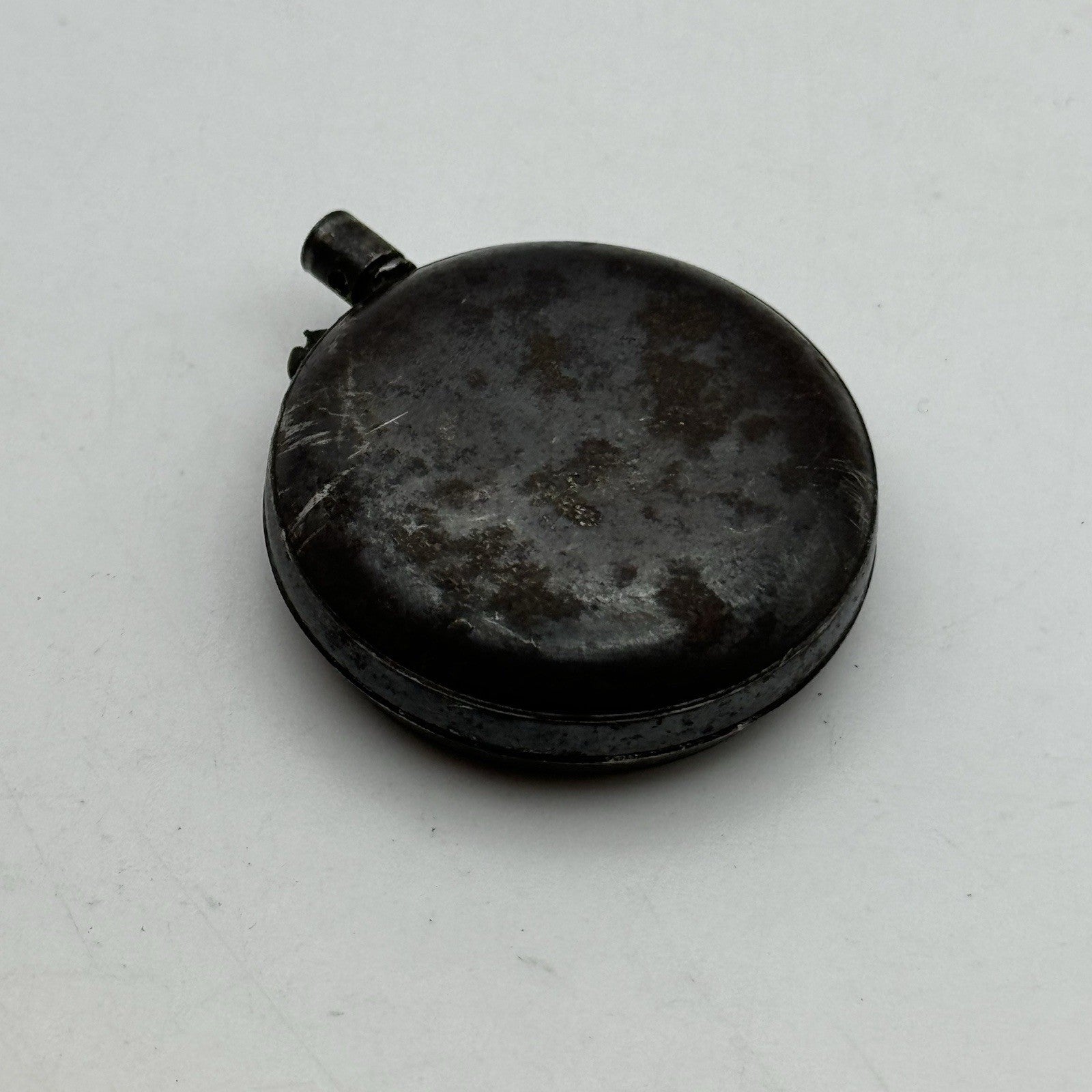 33mm Antique Beautiful Porcelain Dial Gun Metal Grey Fob Pocket Watch PARTS