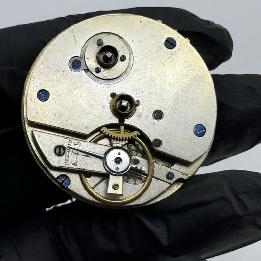 42.9mm Antique Key Wound Pocket Watch Movement - Roman Numerals PARTS REPAIR