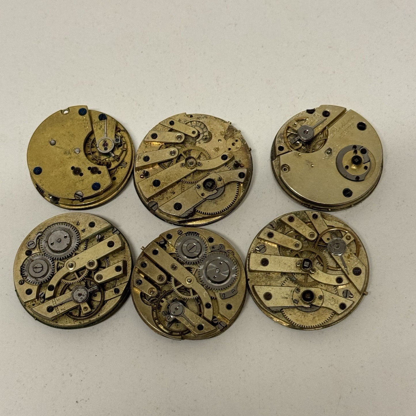 6 x Mixed Antique Pocket Watch Movements Bundle Job Lot Spares Repairs Parts