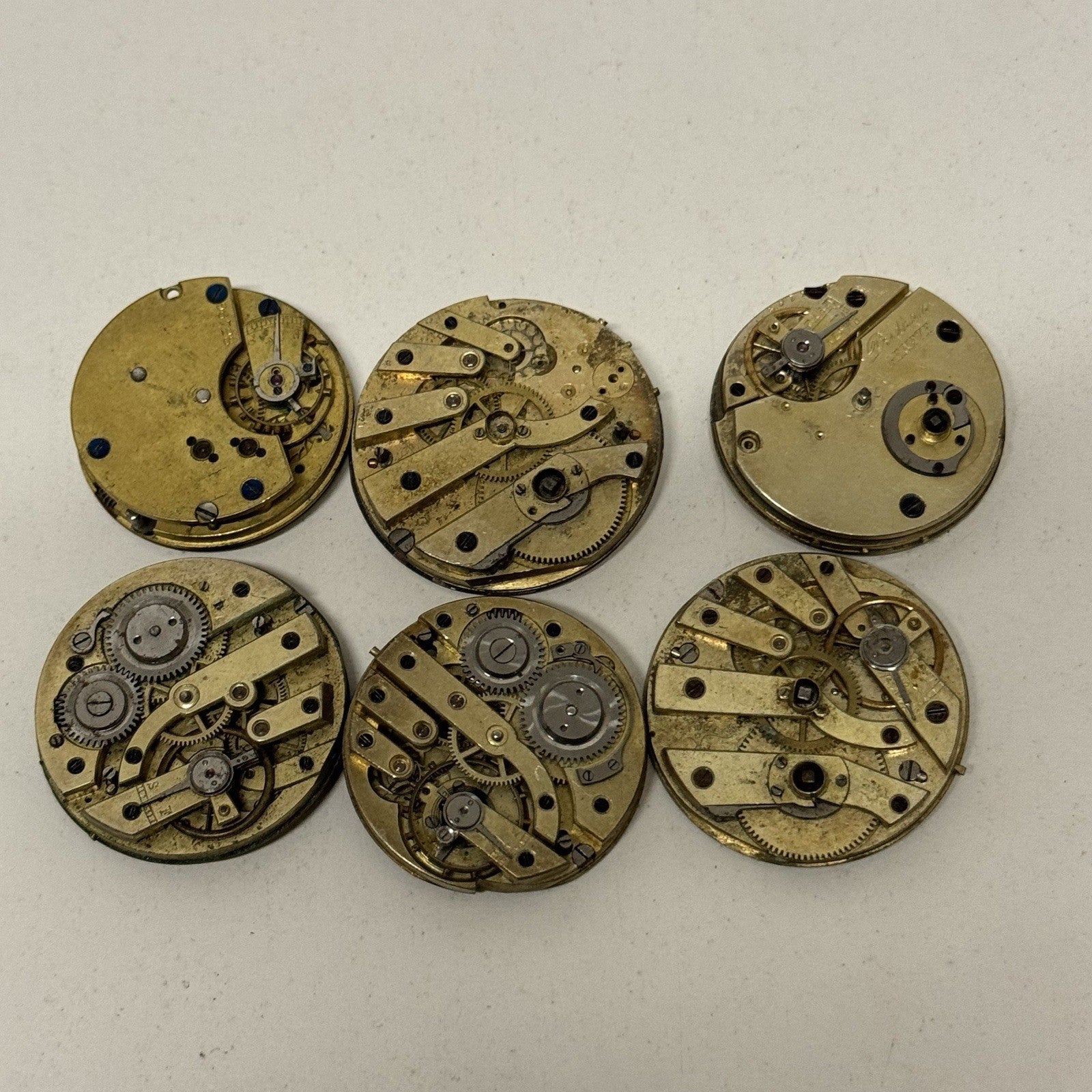 6 x Mixed Antique Pocket Watch Movements Bundle Job Lot Spares Repairs Parts