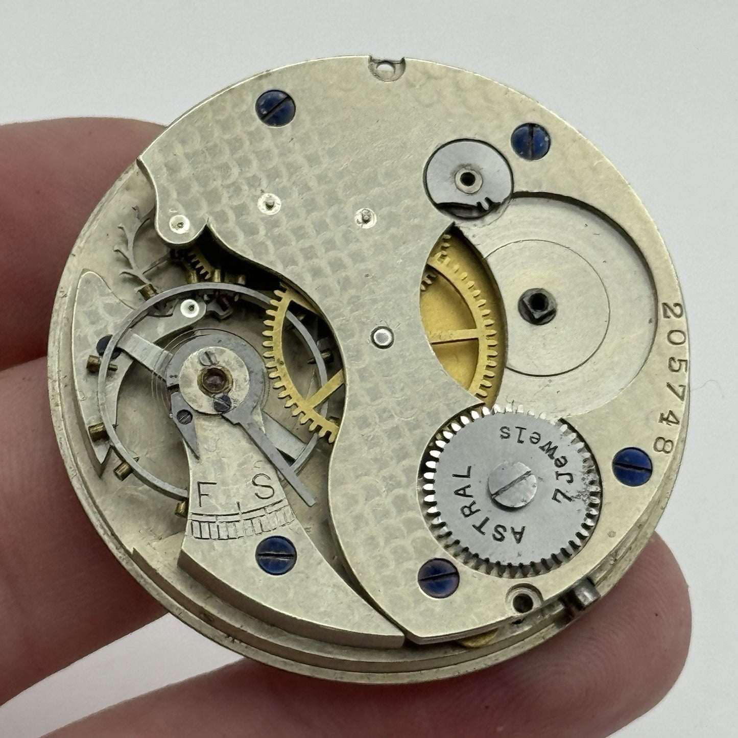 43.1mm Coventry Astral English Hunter 7 Jewel Pocket Watch Movement PARTS REPAIR