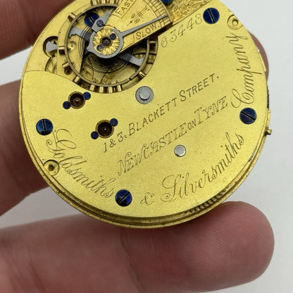 45mm Newcastle Goldsmiths & Silversmiths Company Pocket Watch Movement PROJECT