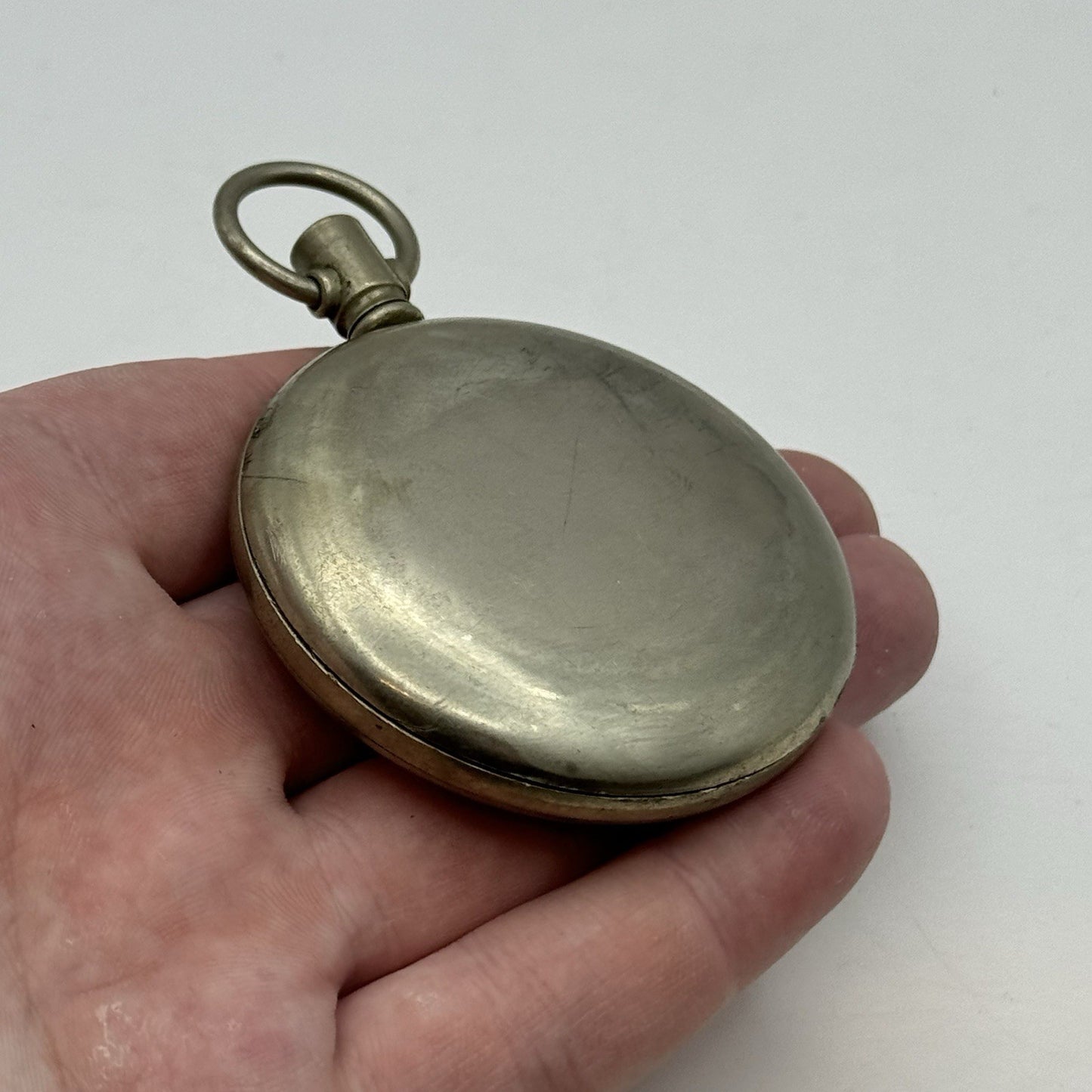 57mm Vintage Screw Case Roman Numerals Swiss Sub Secs Pocket Watch PARTS REPAIR