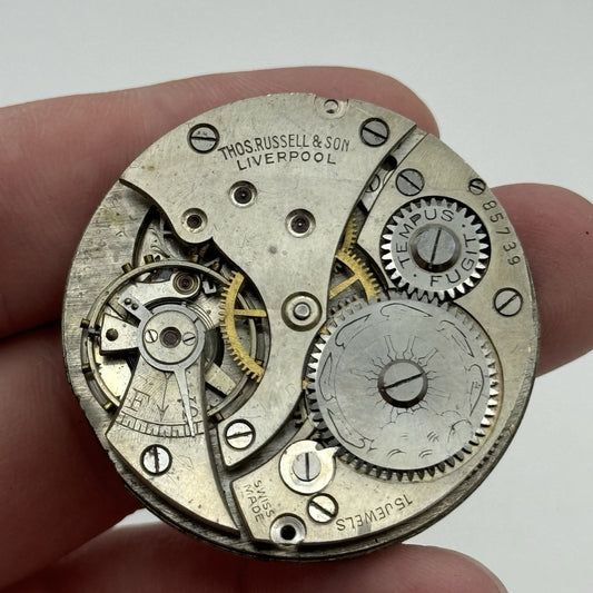 41.7mm Thomas Russell & Son Tempus Fugit Hunter Pocket Watch Movement PARTS