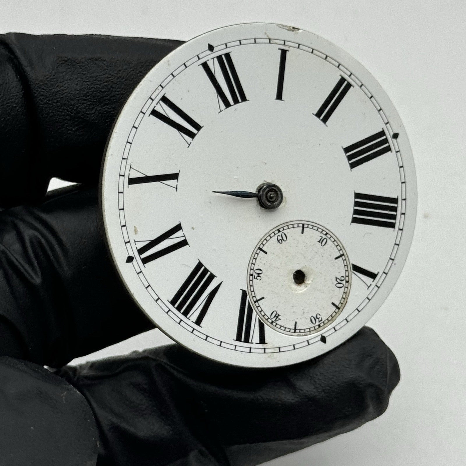 43.2mm Antique Key Wound Pocket Watch Movement - Roman Numerals PARTS REPAIR