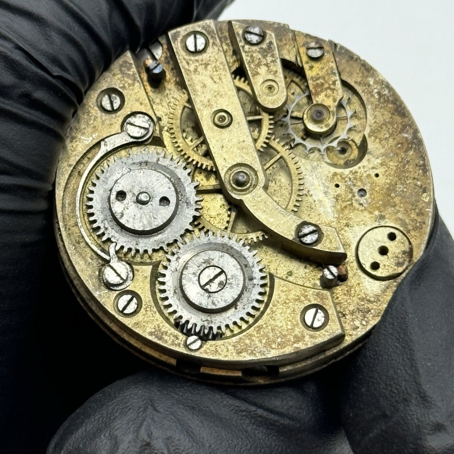 40.6mm Antique Unidentified Cylinder Escapement Pocket Watch Movement - PARTS