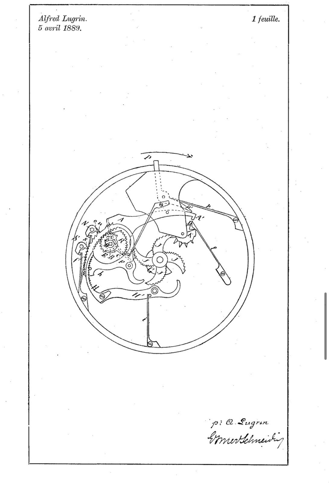 Antique Lemania Alfred Lugrin Minute Repeater Patent 782 Pocket Watch Movement