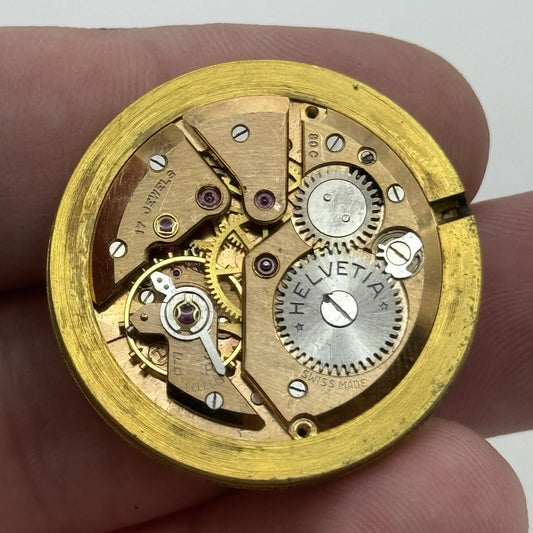 30.9mm Helvetia Cal 80C Manual Wind Watch Movement - Good Balance PARTS REPAIR