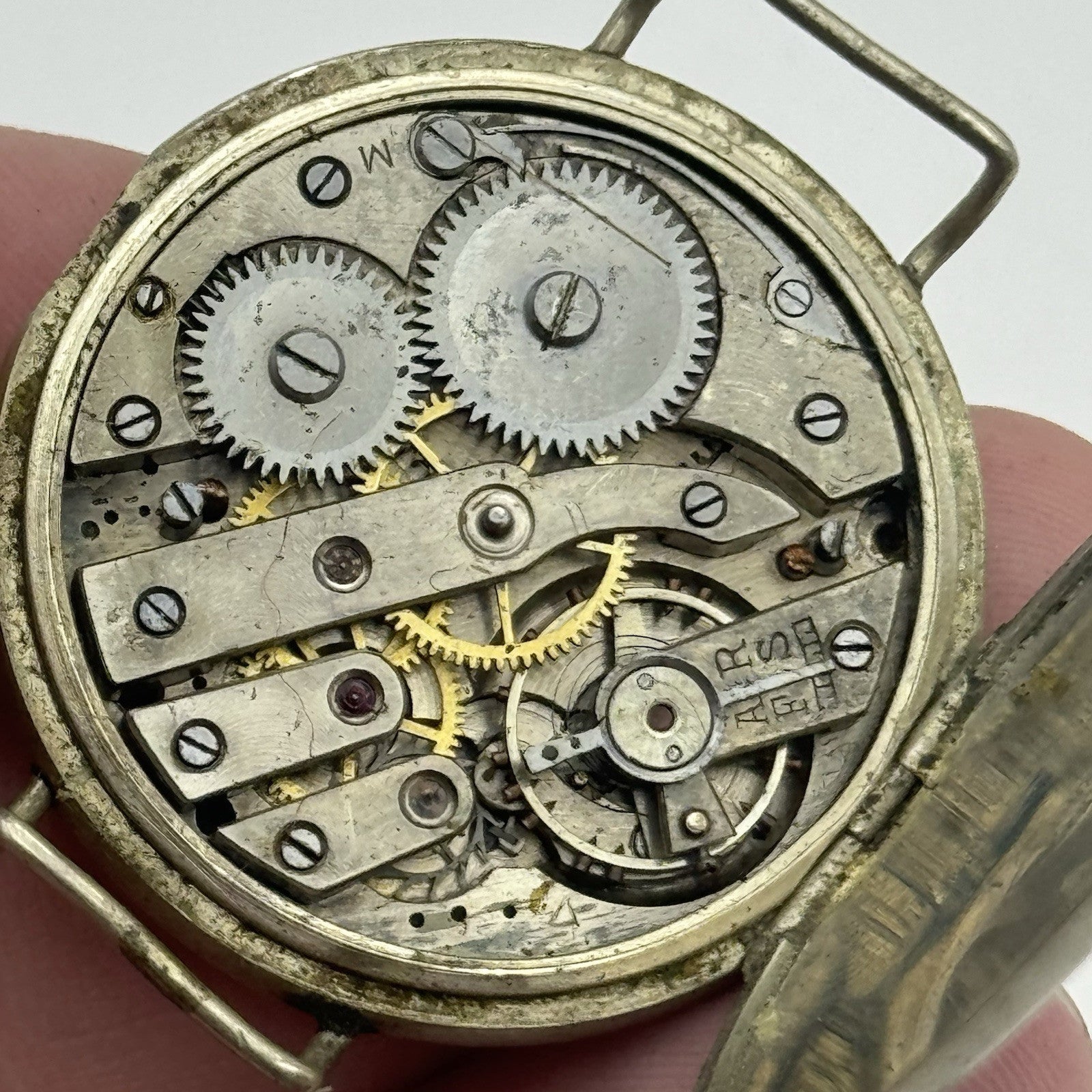 33mm Men’s Chronometer Trench Watch 24 Hour Dial Pure Nickel Vintage TO RESTORE